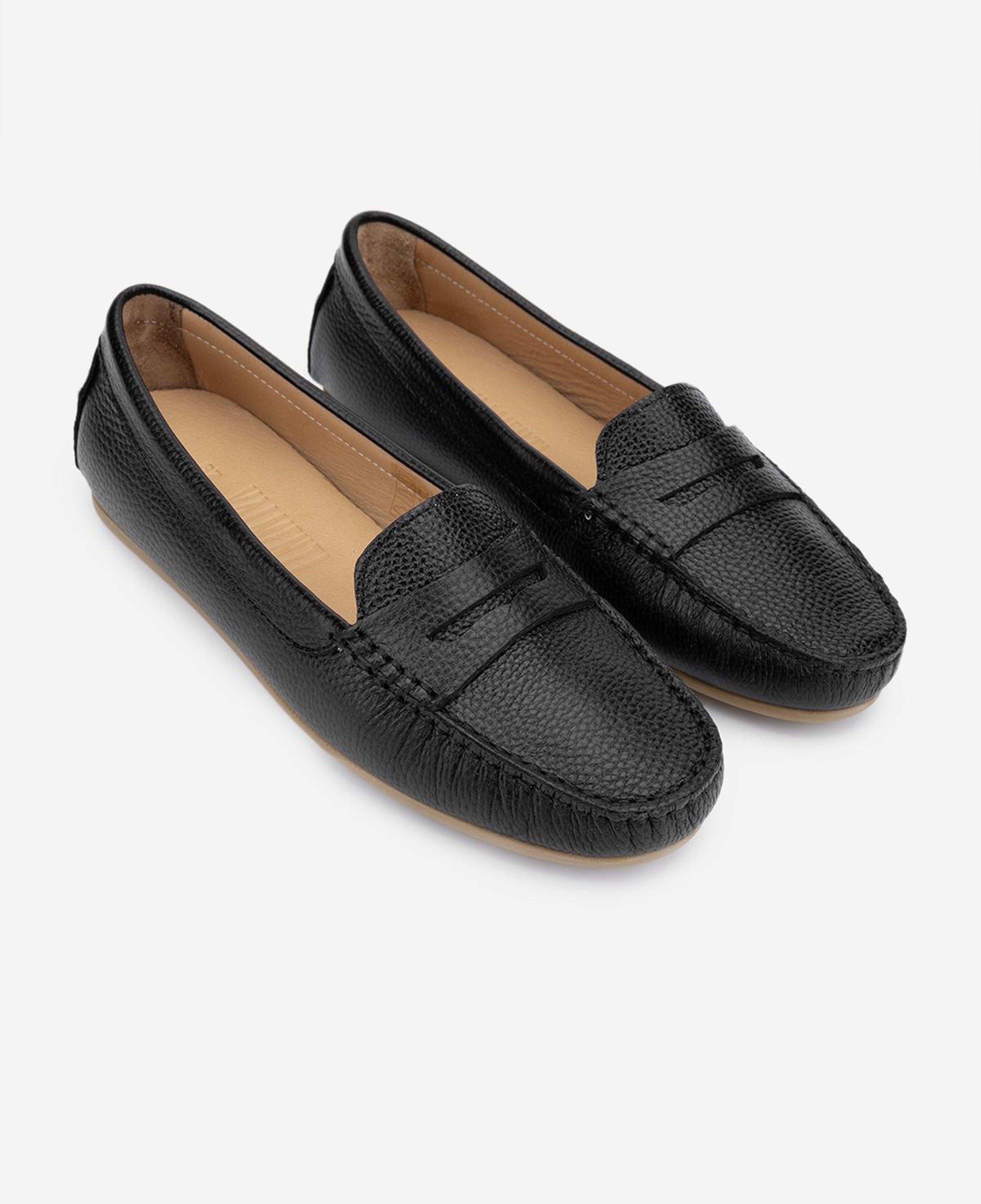 Valmenti Kadın Hakiki Deri Siyah Floter Loafer Ayakkabı