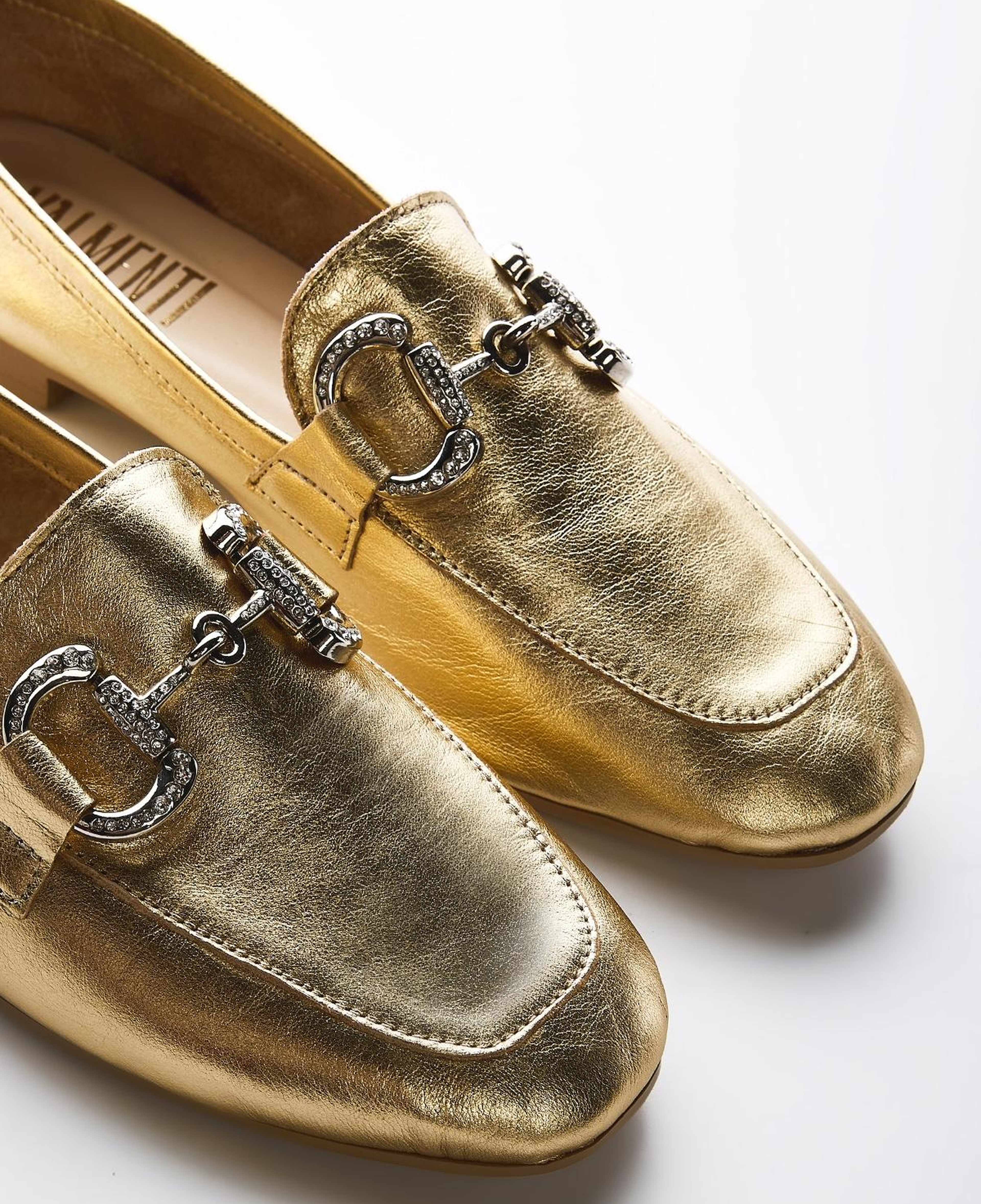 Valmenti Kadın Hakiki Deri Gold Loafer Ayakkabı