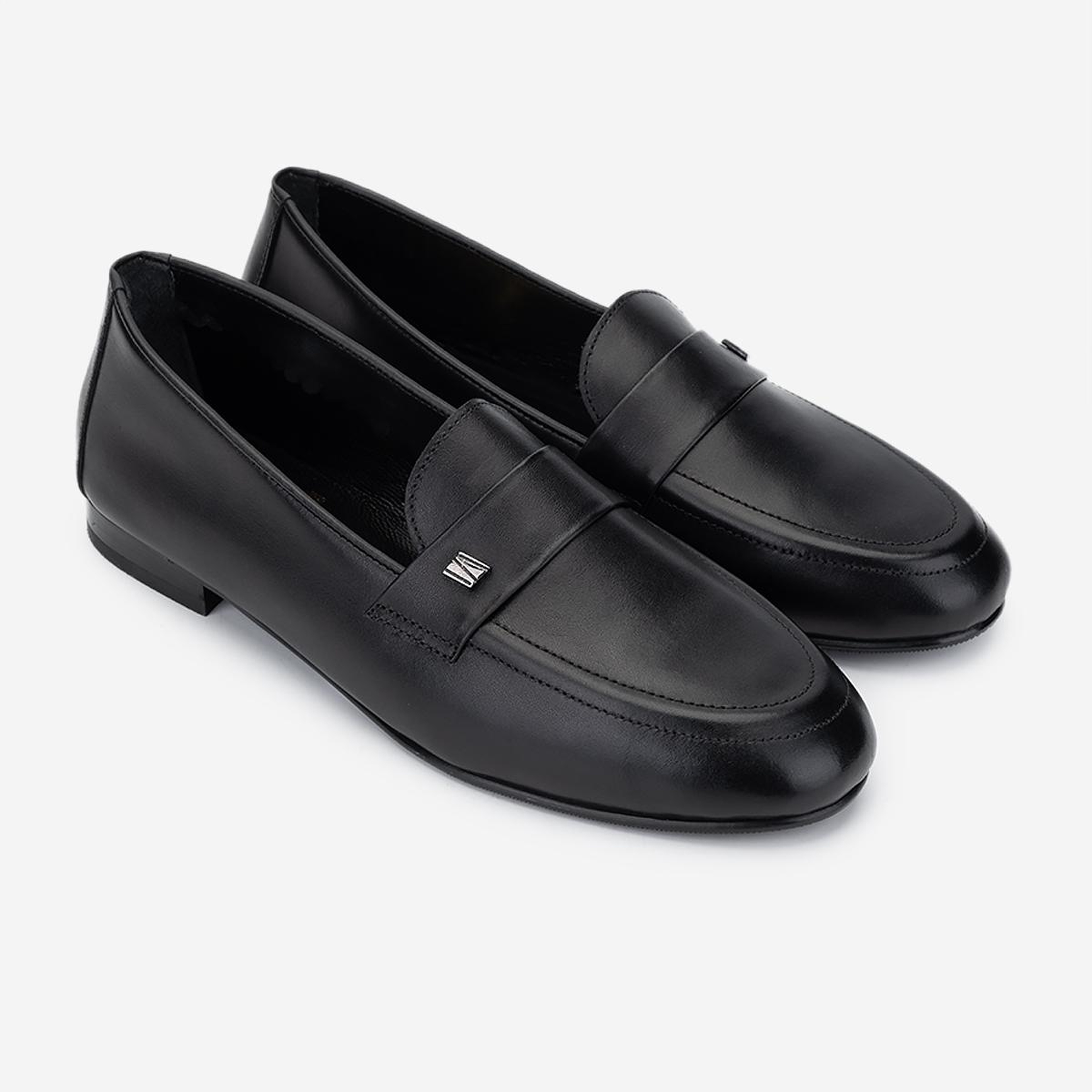 Valmenti Kadın Hakiki Deri Siyah Loafer Ayakkabı