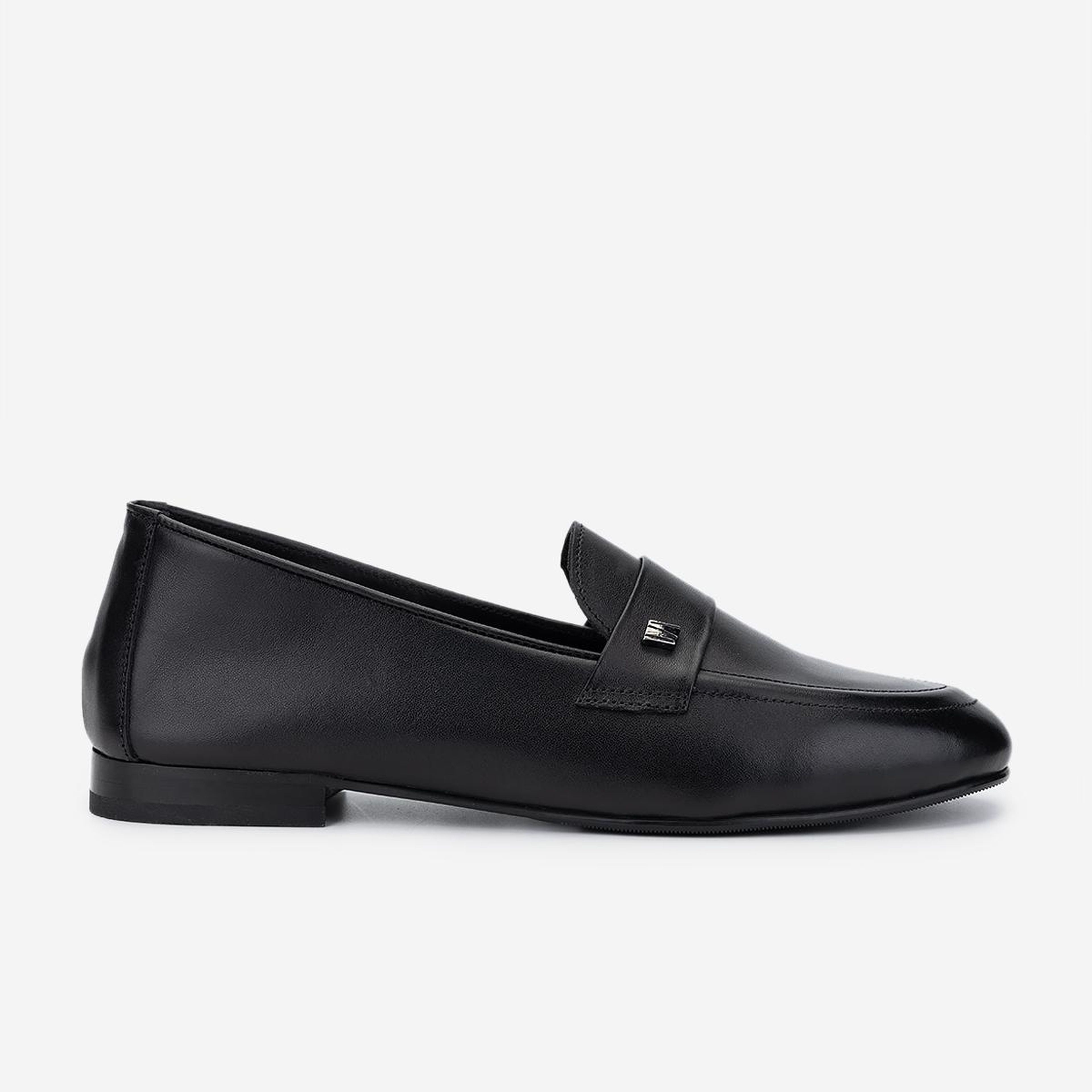 Valmenti Kadın Hakiki Deri Siyah Loafer Ayakkabı