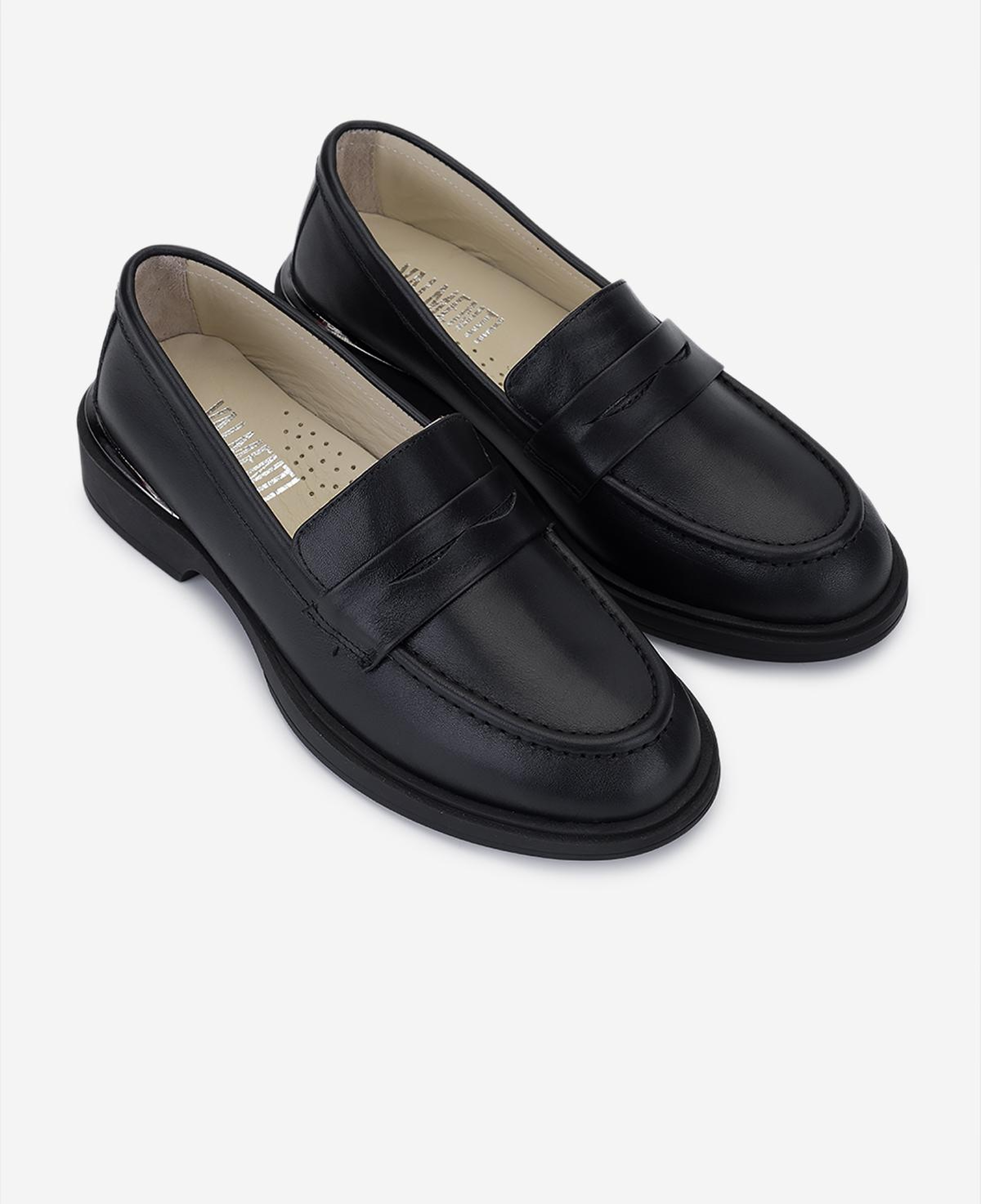 Valmenti Kadın Hakiki Deri Siyah Loafer Ayakkabı