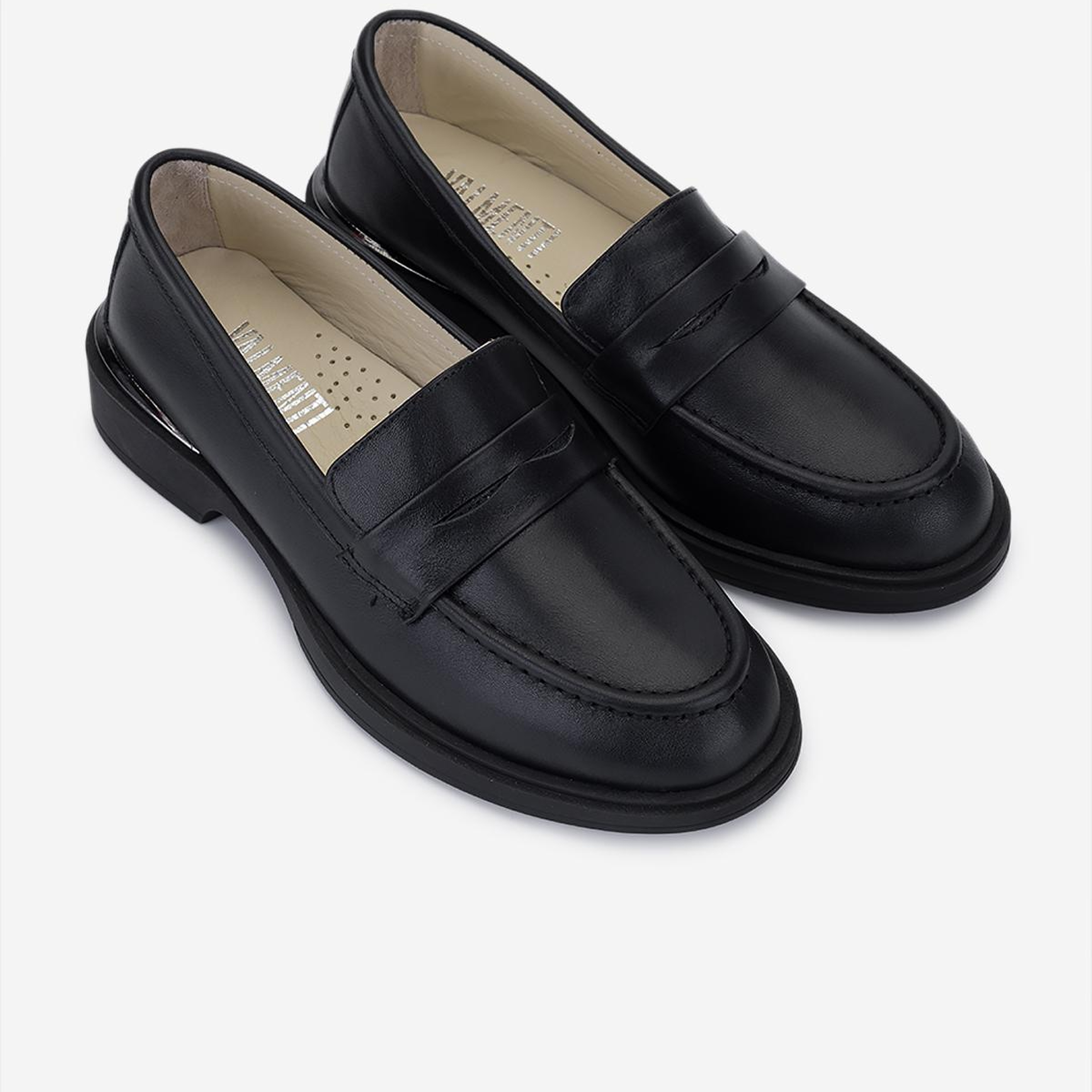 Valmenti Kadın Hakiki Deri Siyah Loafer Ayakkabı