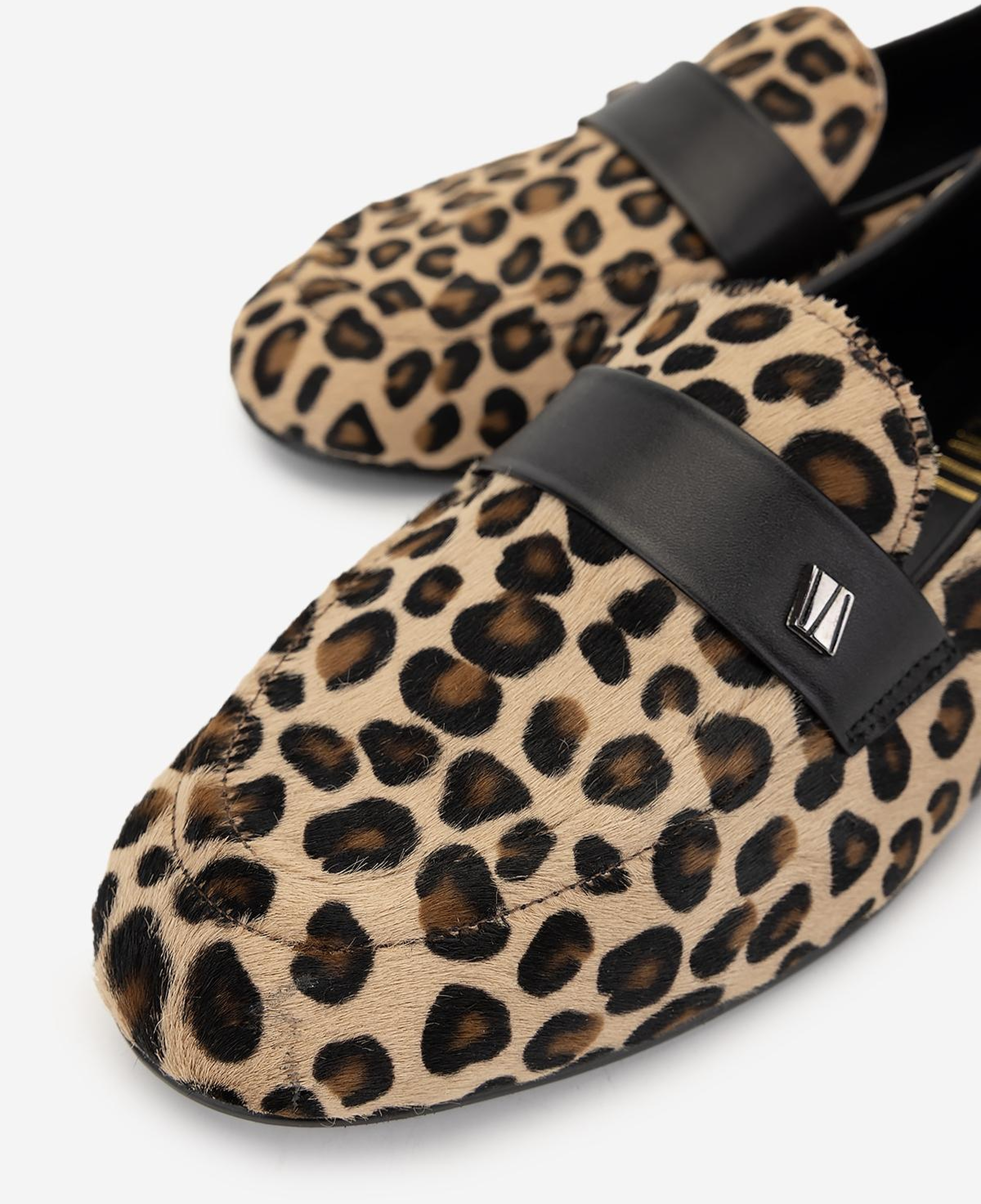 Valmenti Kadın Hakiki Deri Leopar Loafer Ayakkabı