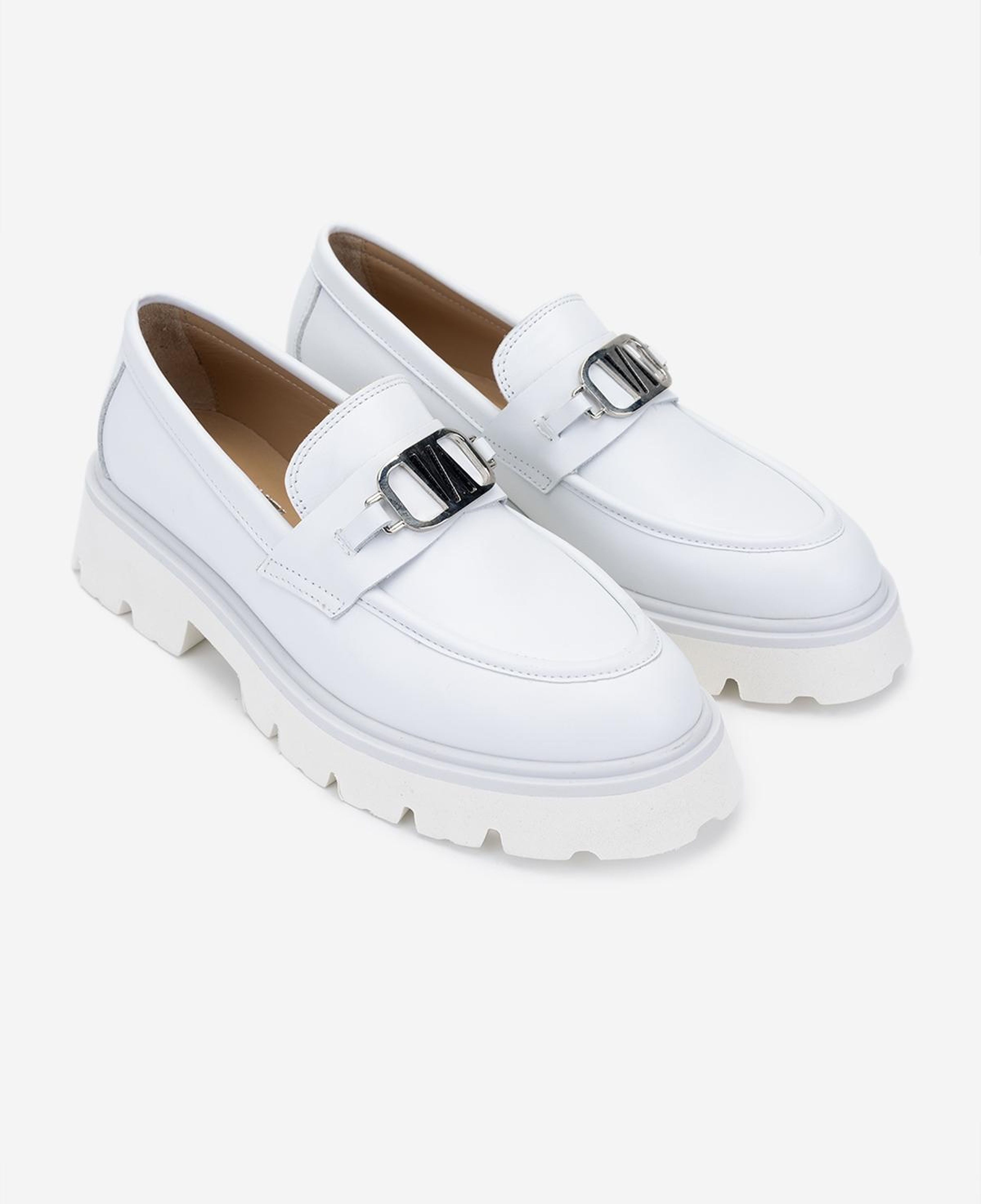 Valmenti Kadın Hakiki Deri Beyaz Loafer Ayakkabı