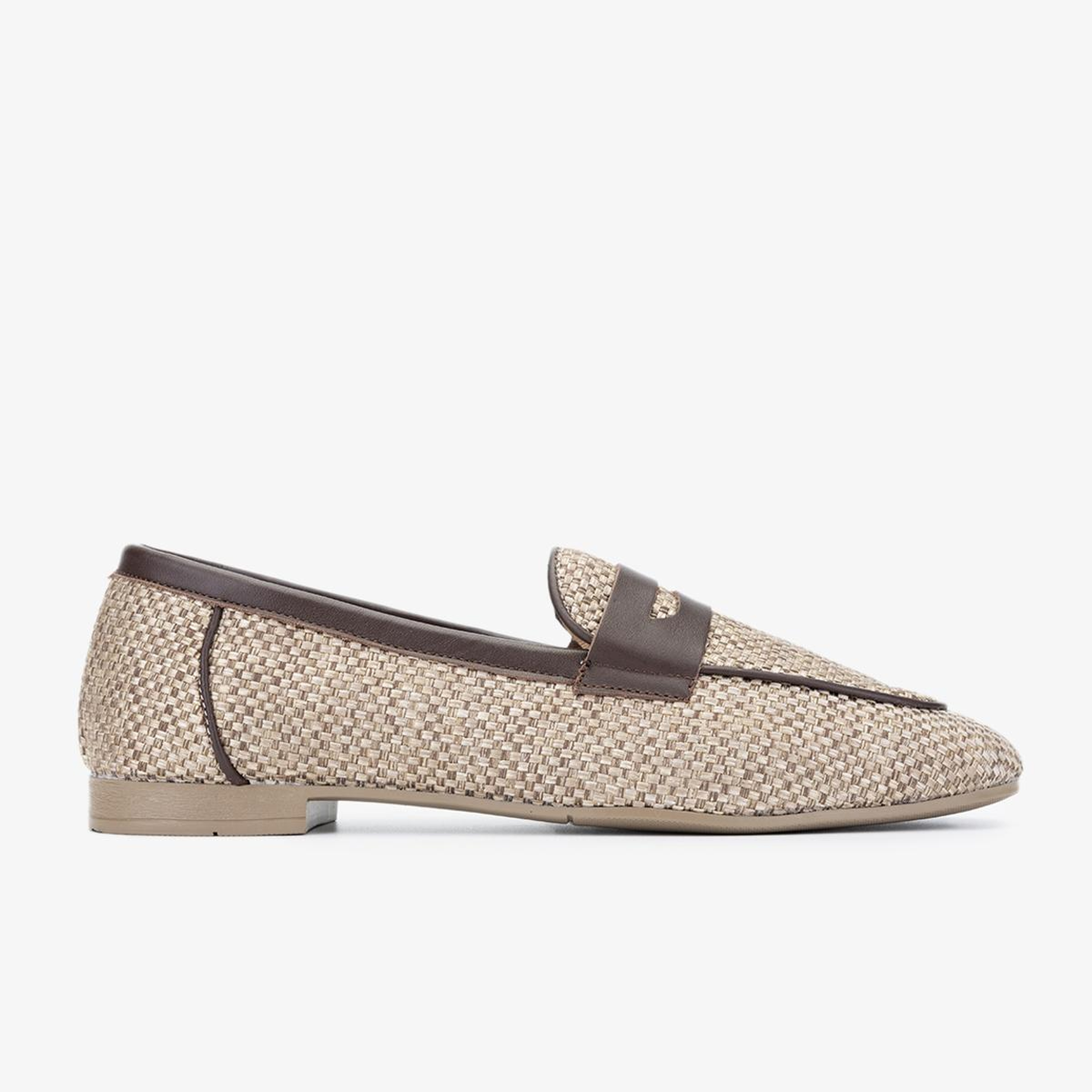 Valmenti Kadın Deri & Tekstil Bej Loafer Ayakkabı
