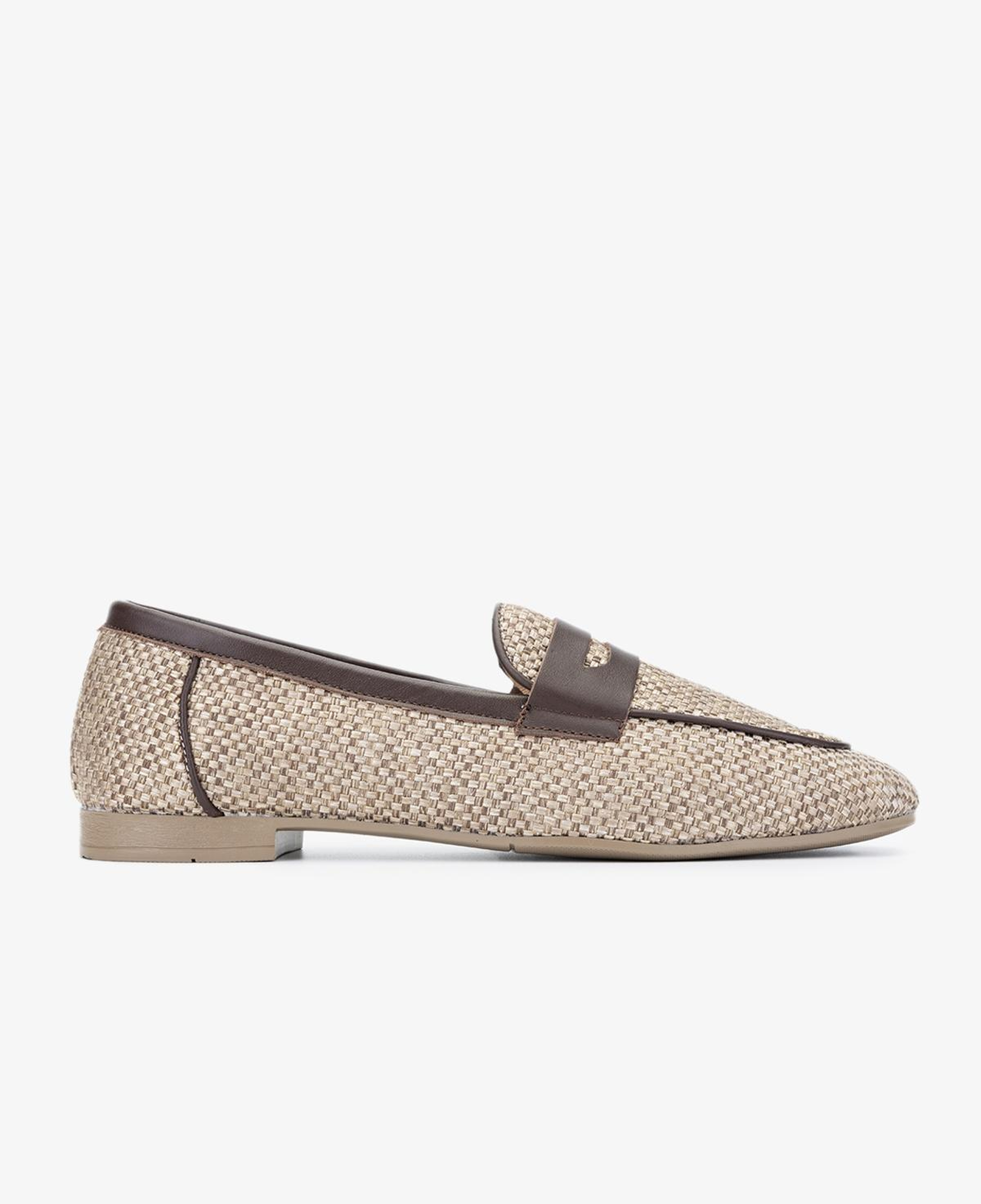 Valmenti Kadın Deri & Tekstil Bej Loafer Ayakkabı