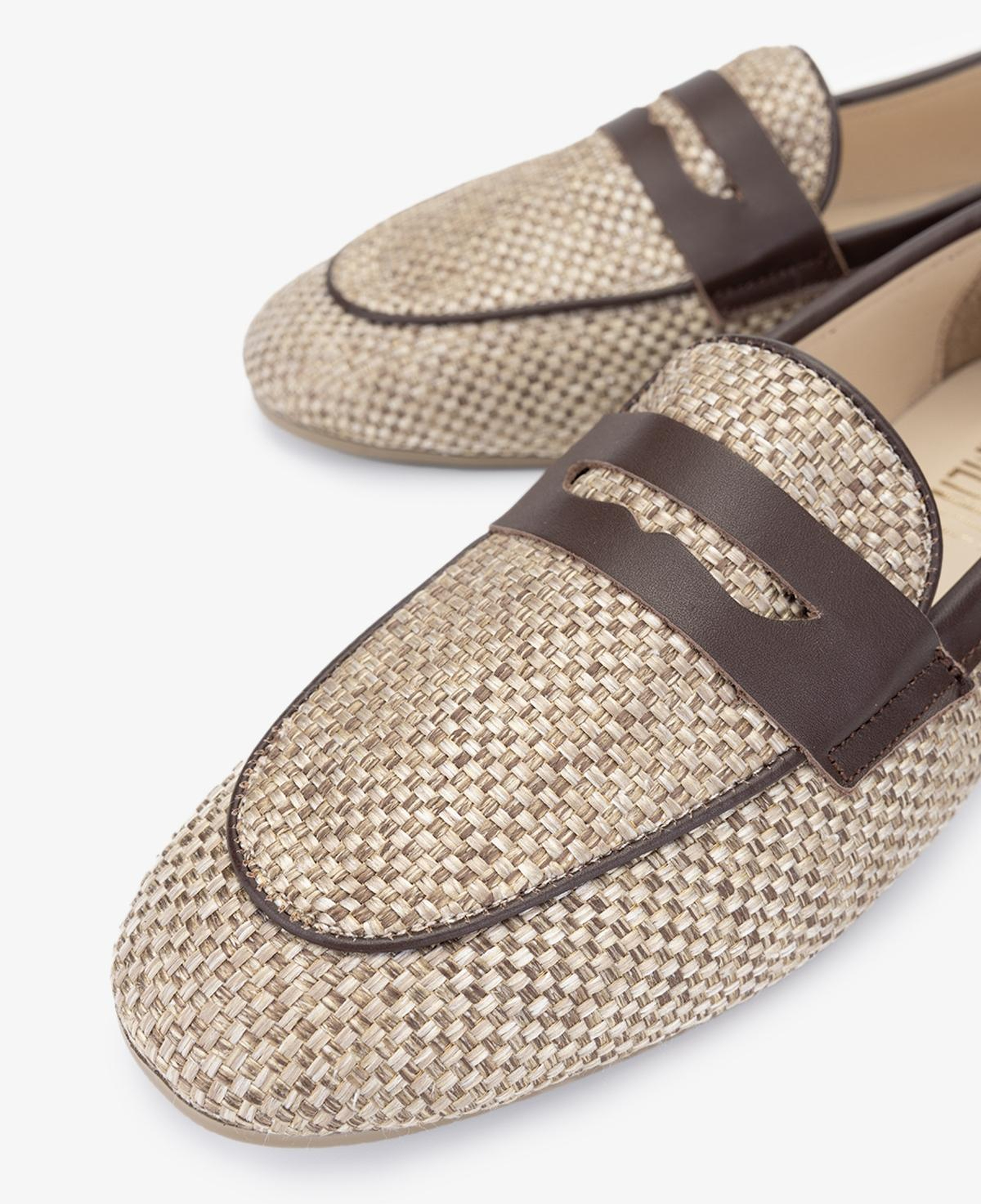 Valmenti Kadın Deri & Tekstil Bej Loafer Ayakkabı