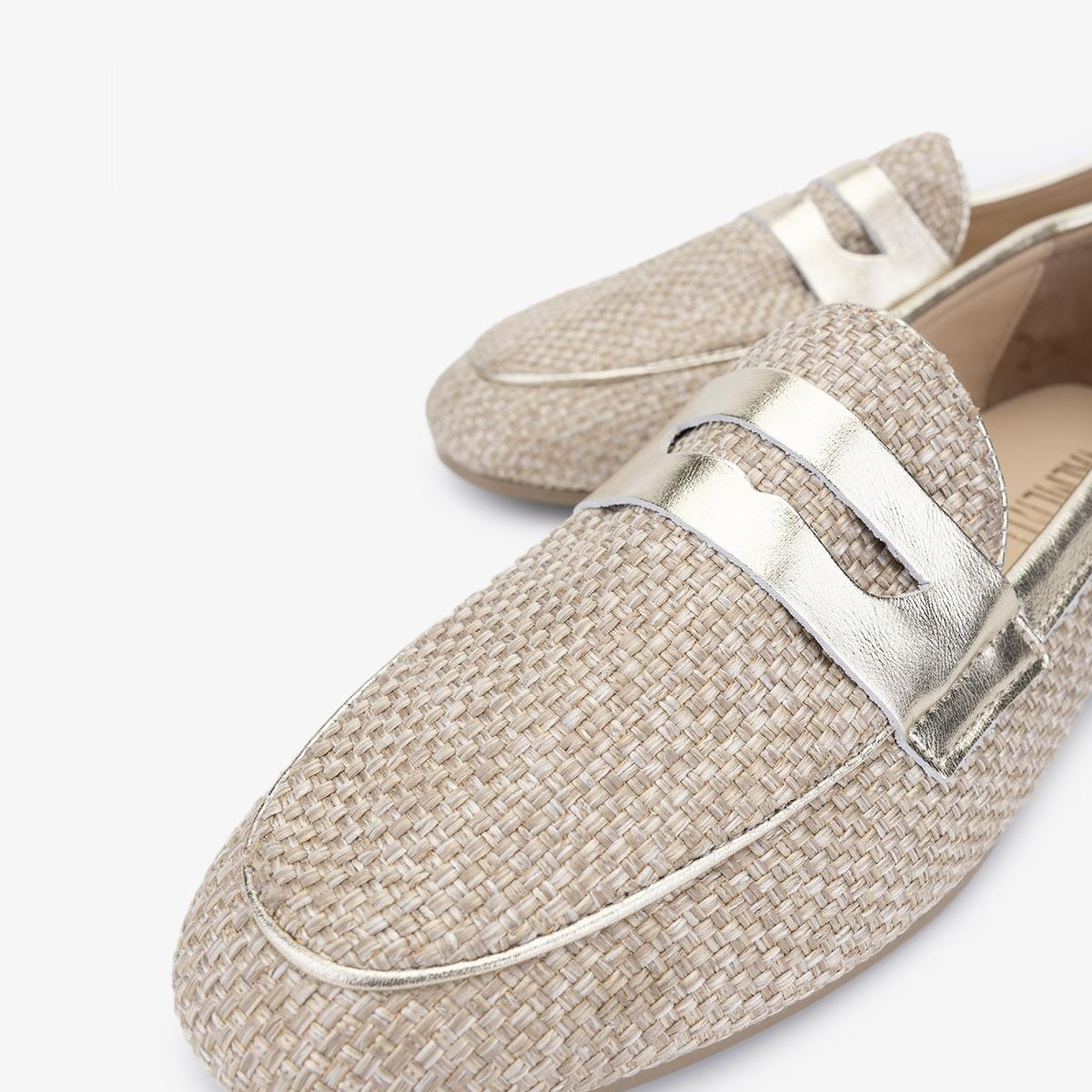 Valmenti Kadın Deri & Tekstil Bej Loafer Ayakkabı