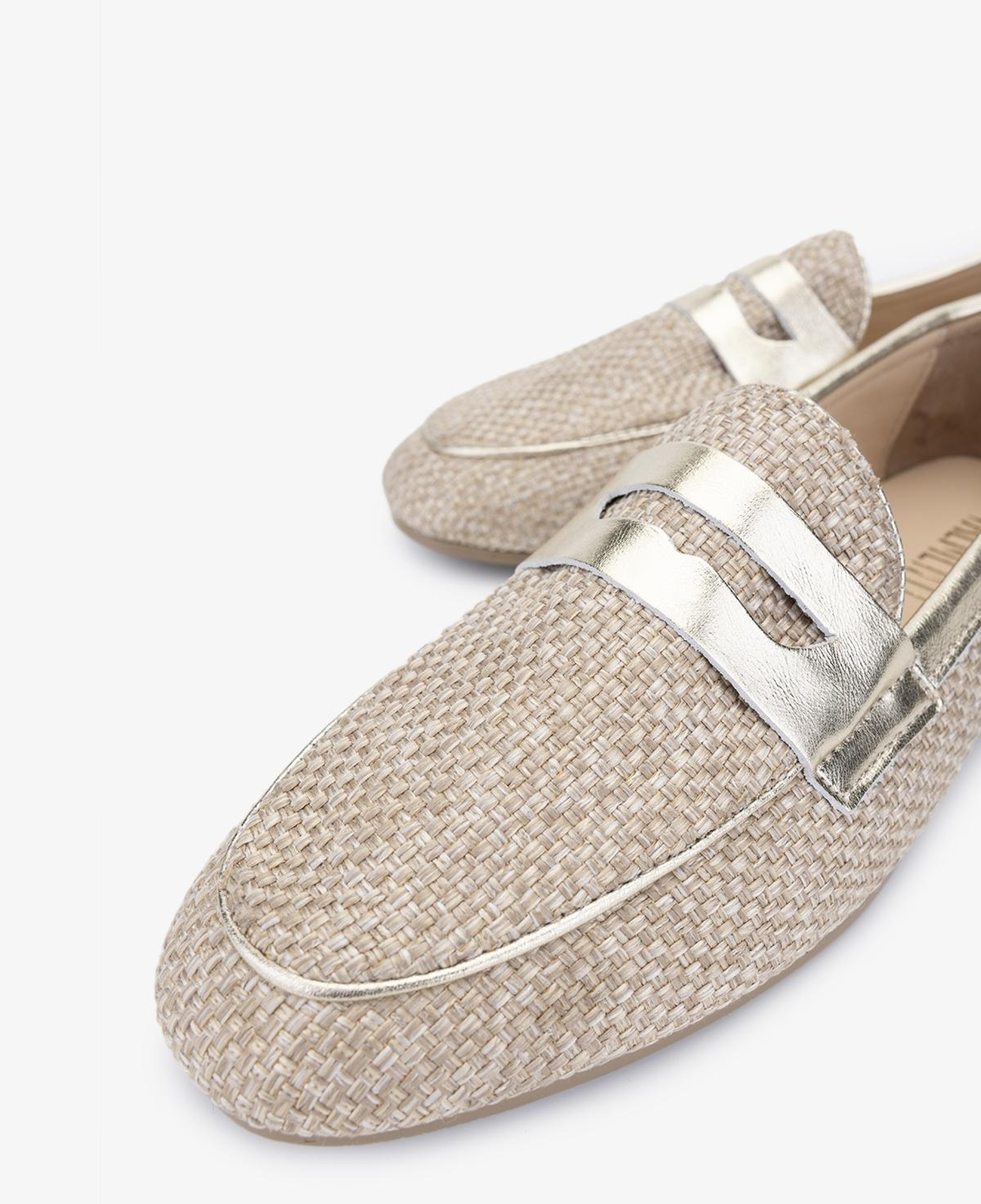 Valmenti Kadın Deri & Tekstil Bej Loafer Ayakkabı