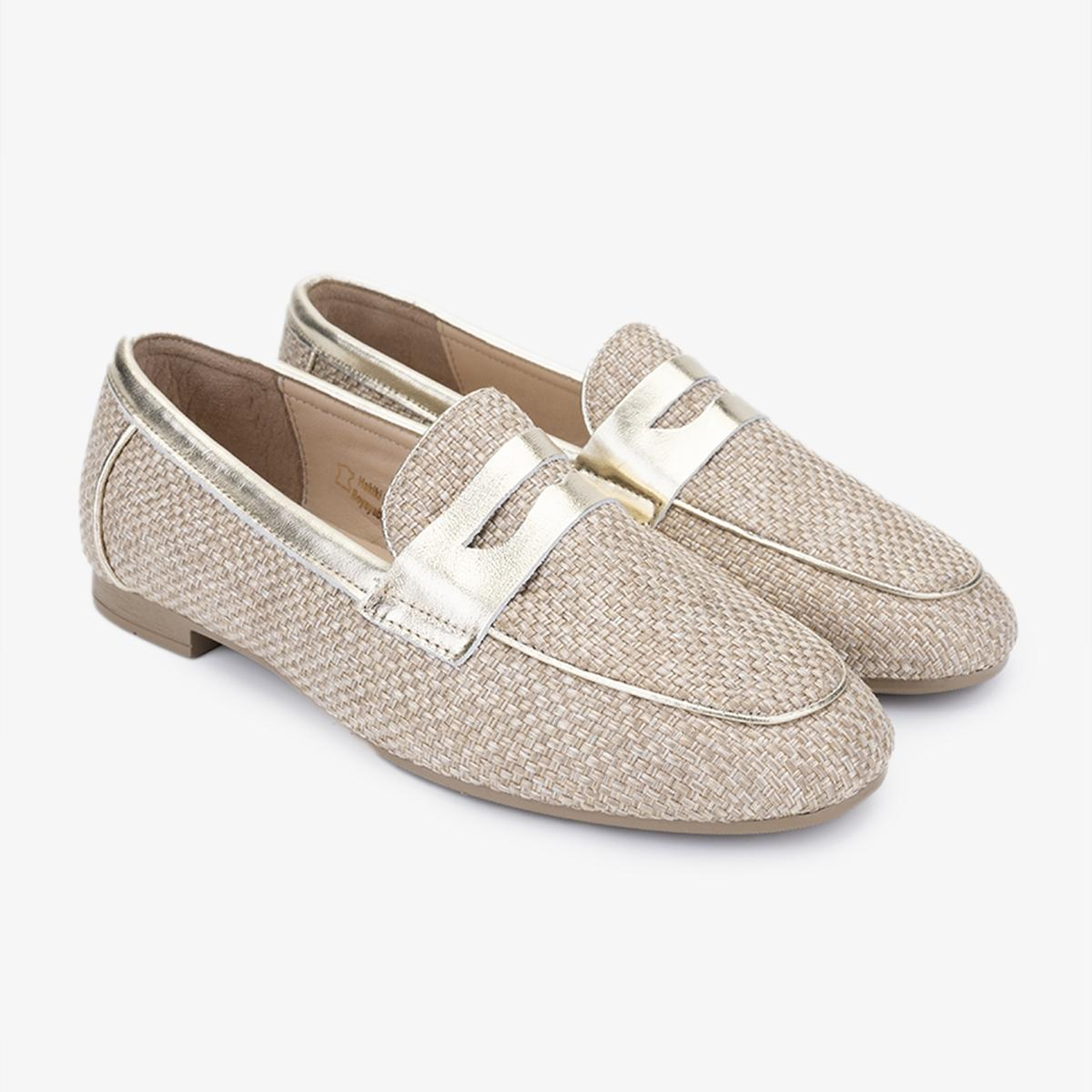 Valmenti Kadın Deri & Tekstil Bej Loafer Ayakkabı