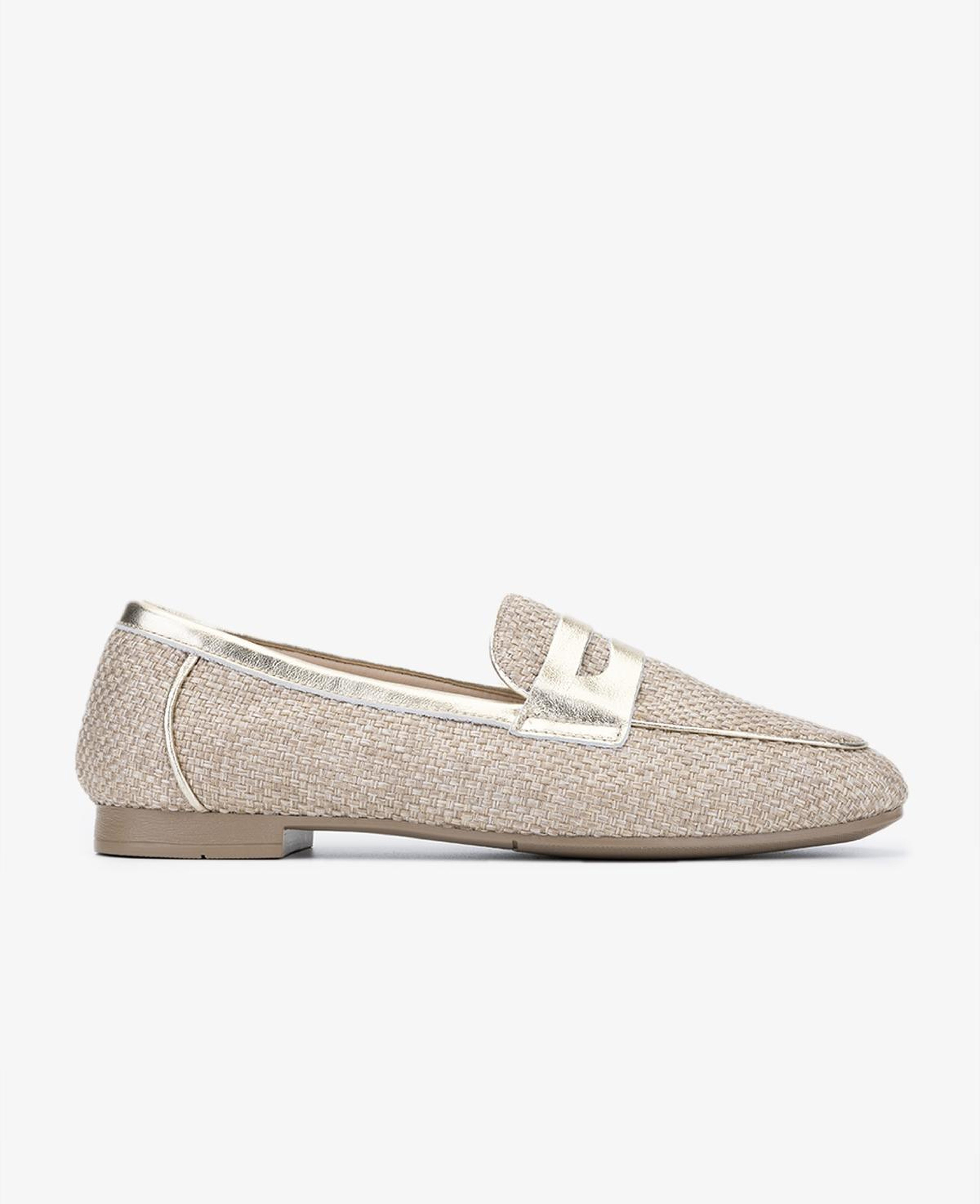 Valmenti Kadın Deri & Tekstil Bej Loafer Ayakkabı