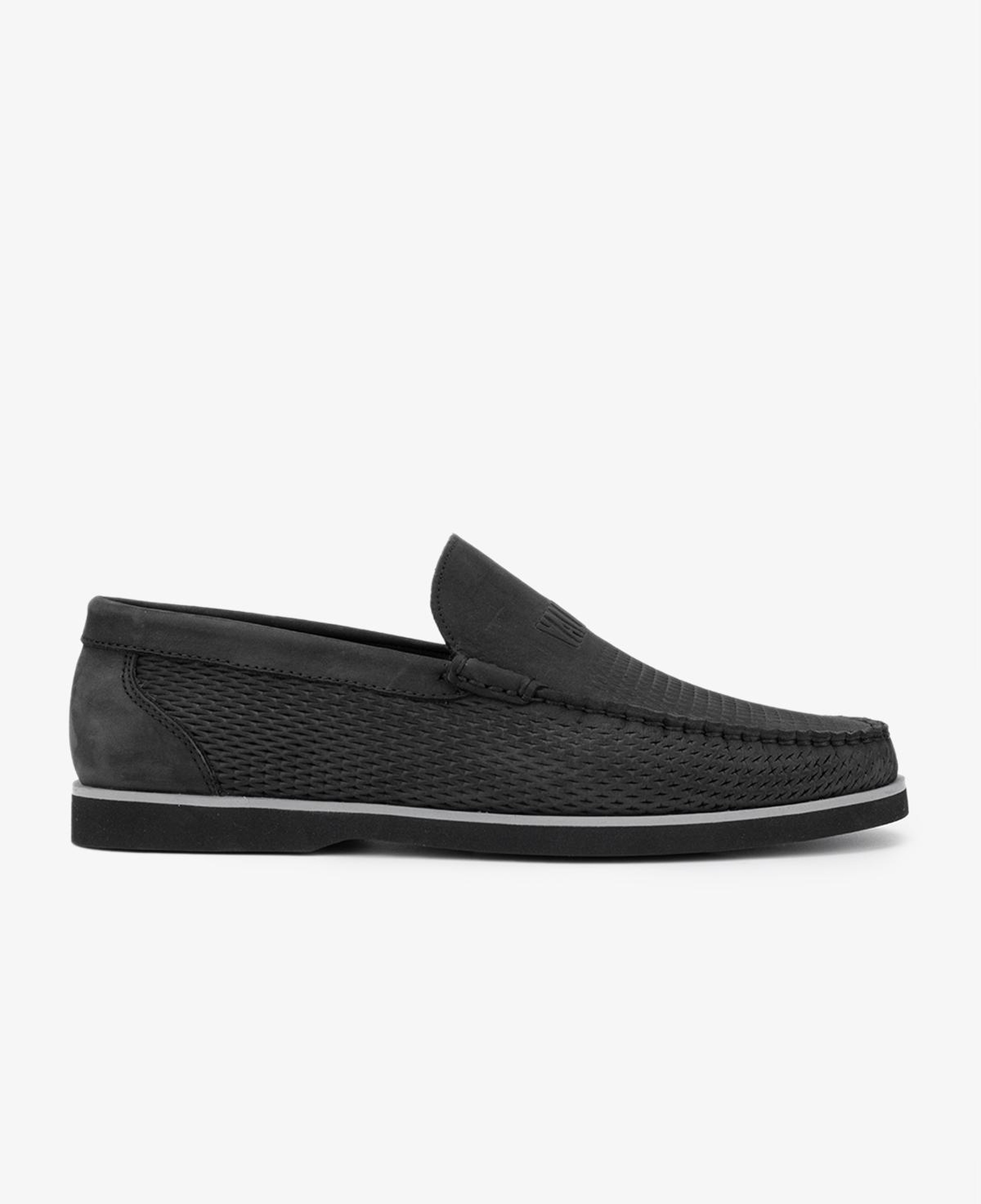 Valmenti Erkek Hakiki Deri Siyah Nubuk Loafer Ayakkabı