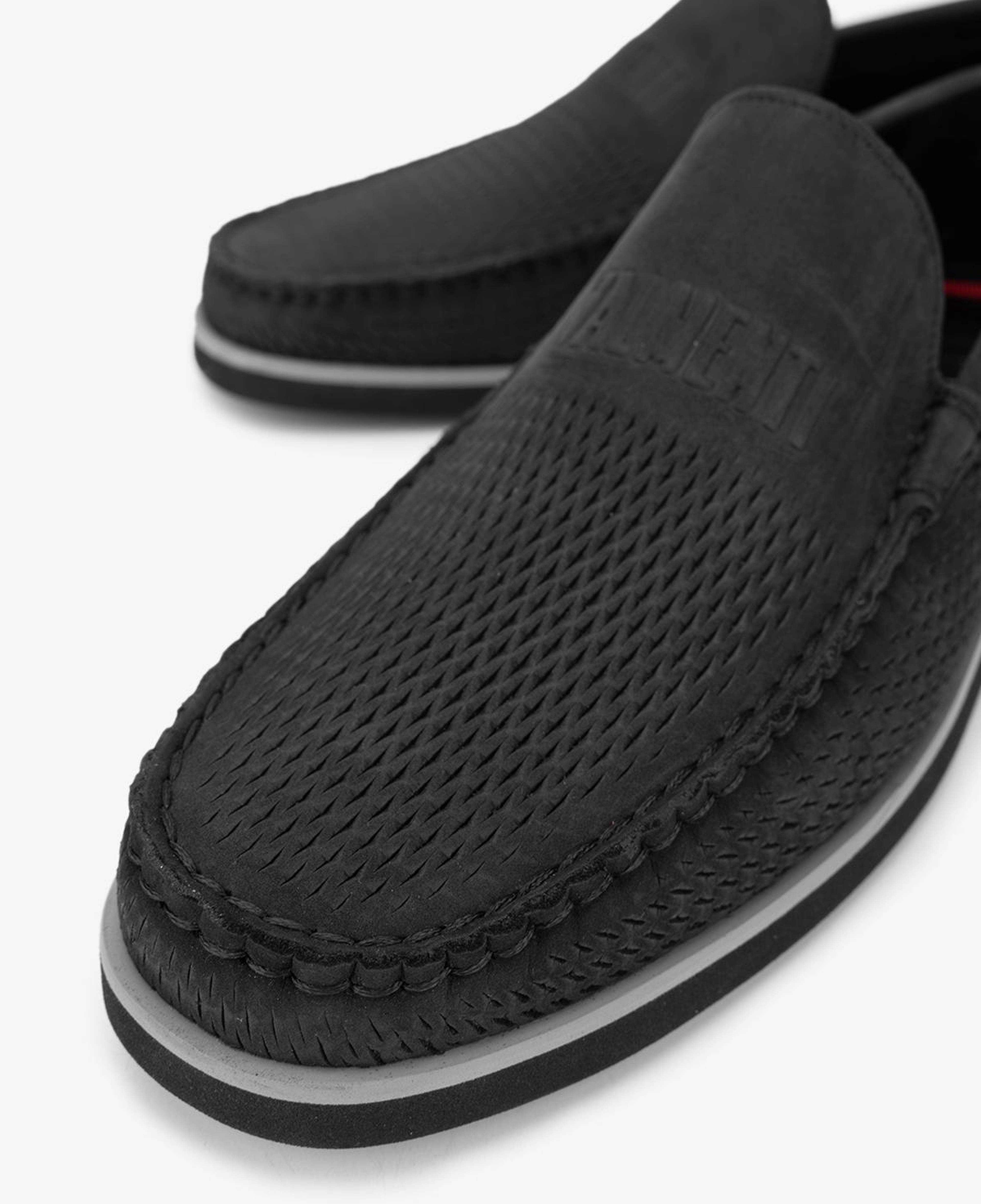 Valmenti Erkek Hakiki Deri Siyah Nubuk Loafer Ayakkabı