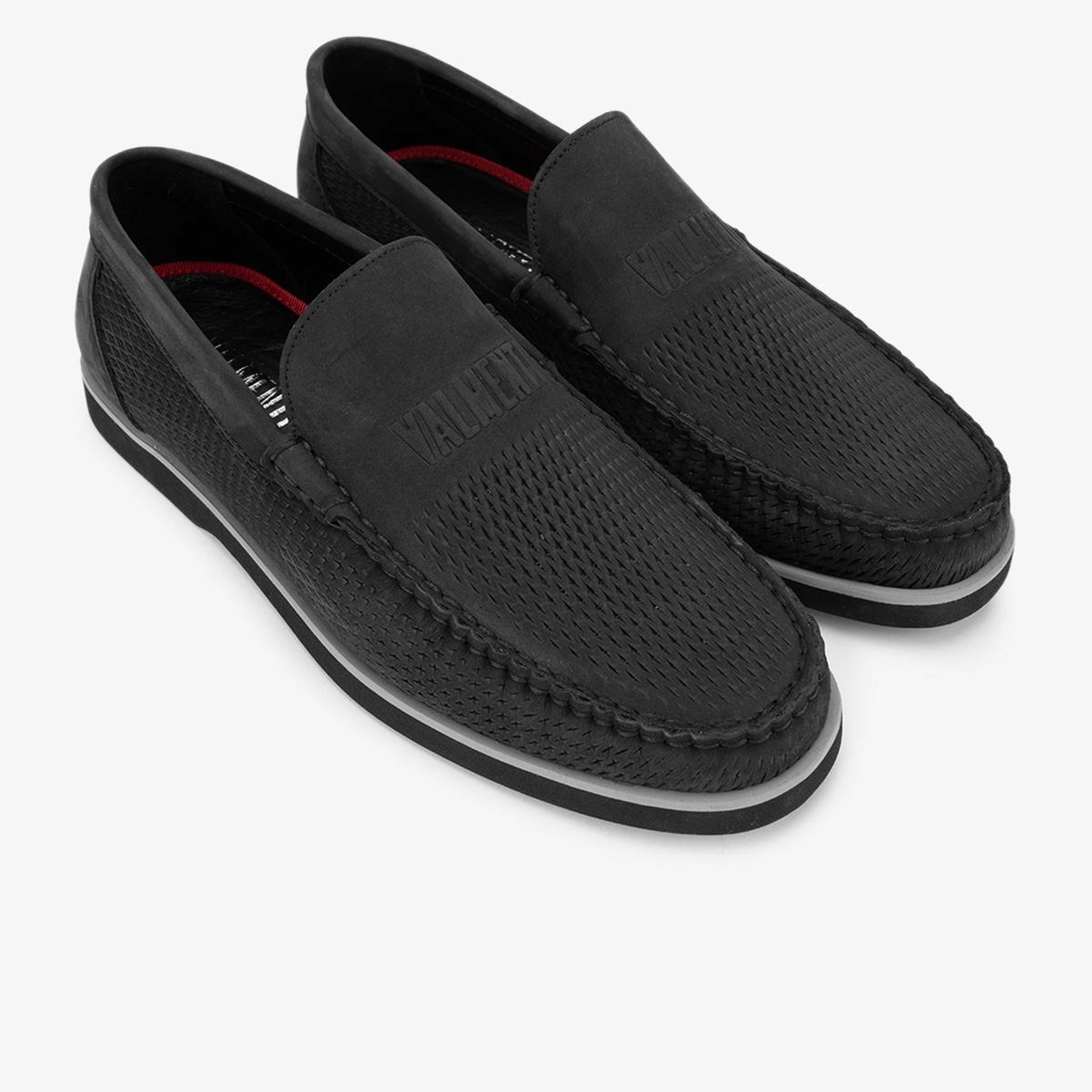 Valmenti Erkek Hakiki Deri Siyah Nubuk Loafer Ayakkabı