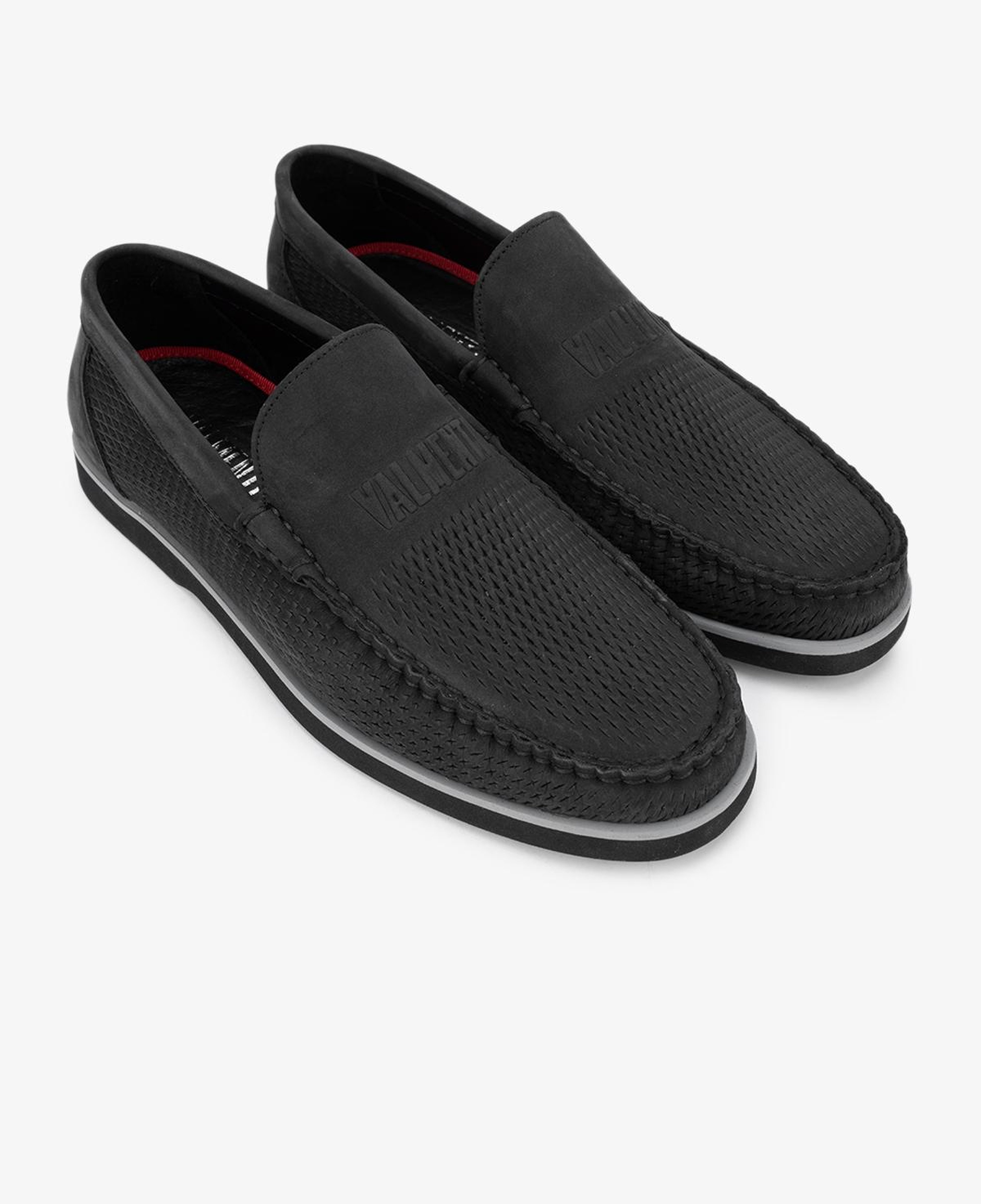 Valmenti Erkek Hakiki Deri Siyah Nubuk Loafer Ayakkabı