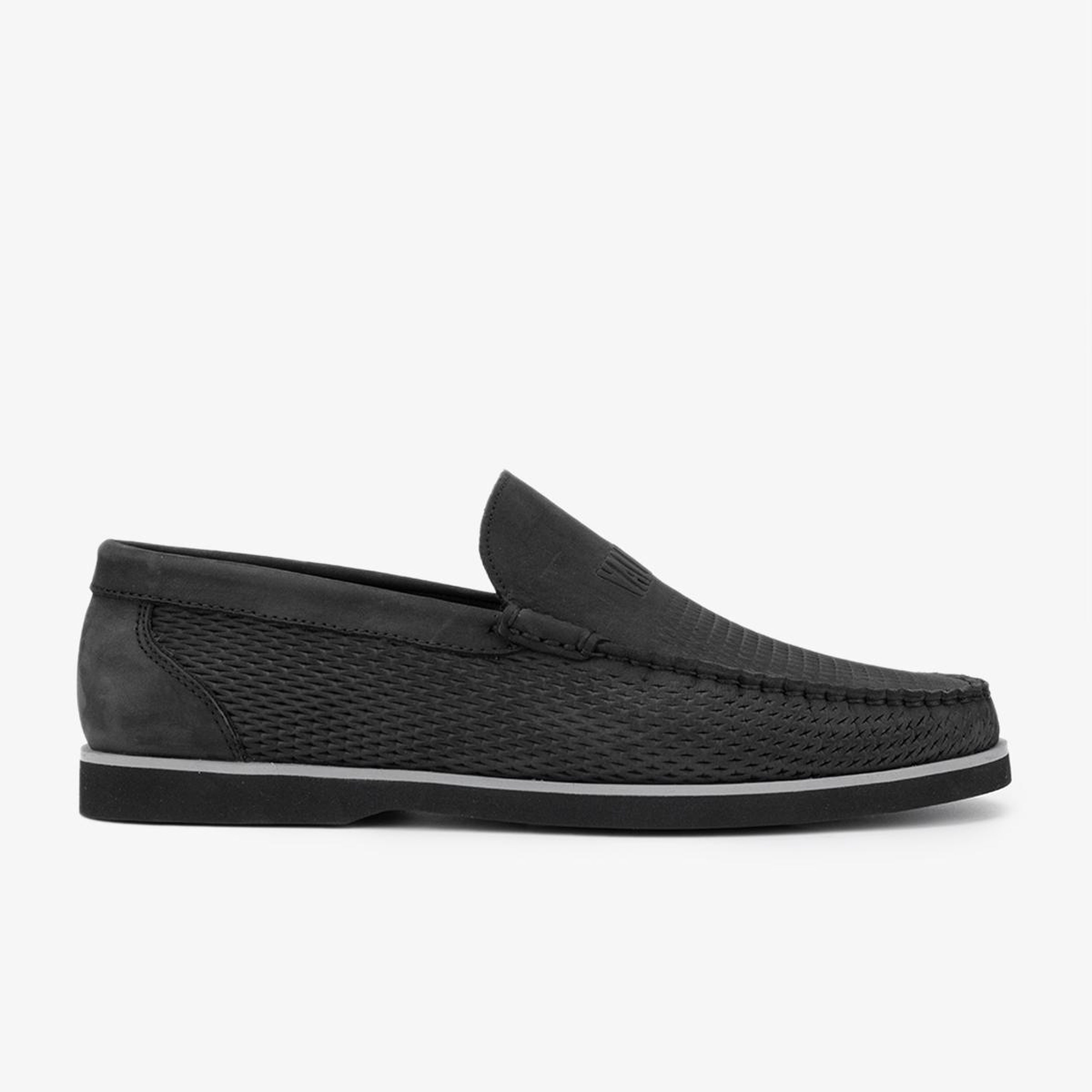 Valmenti Erkek Hakiki Deri Siyah Nubuk Loafer Ayakkabı