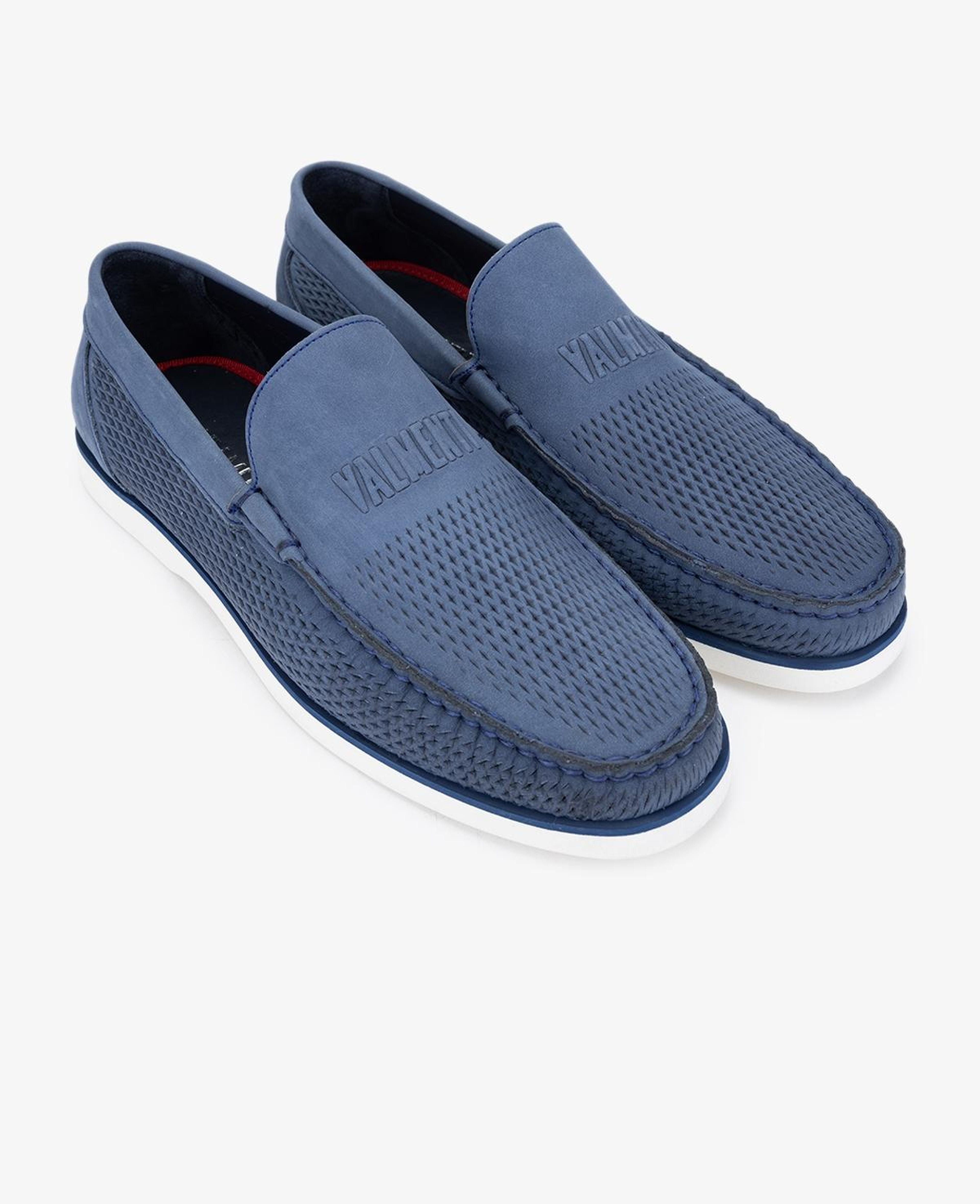Valmenti Erkek Hakiki Deri Kot Mavi Loafer Ayakkabı