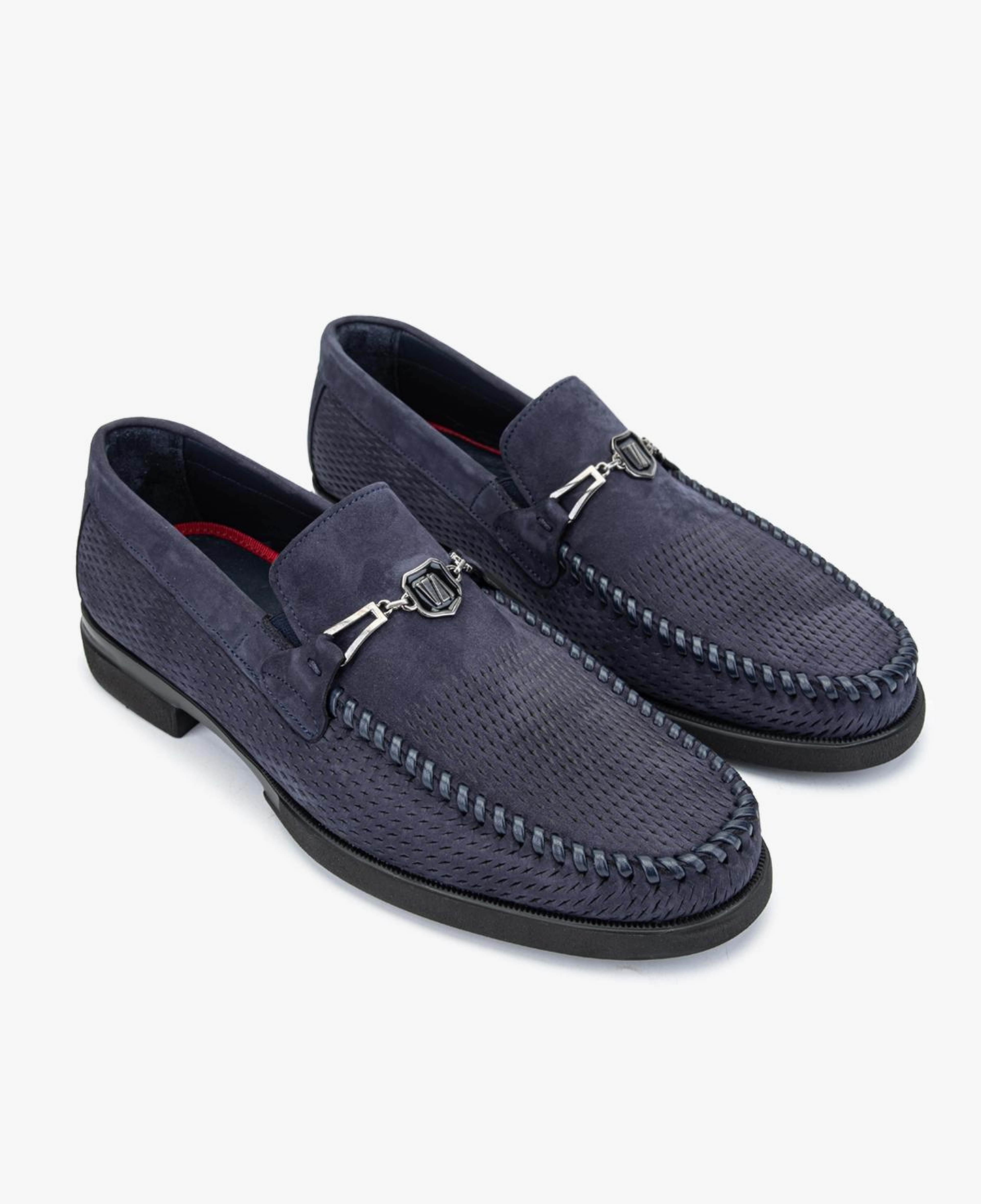 Valmenti Erkek Hakiki Deri Lacivert Nubuk Loafer Ayakkabı