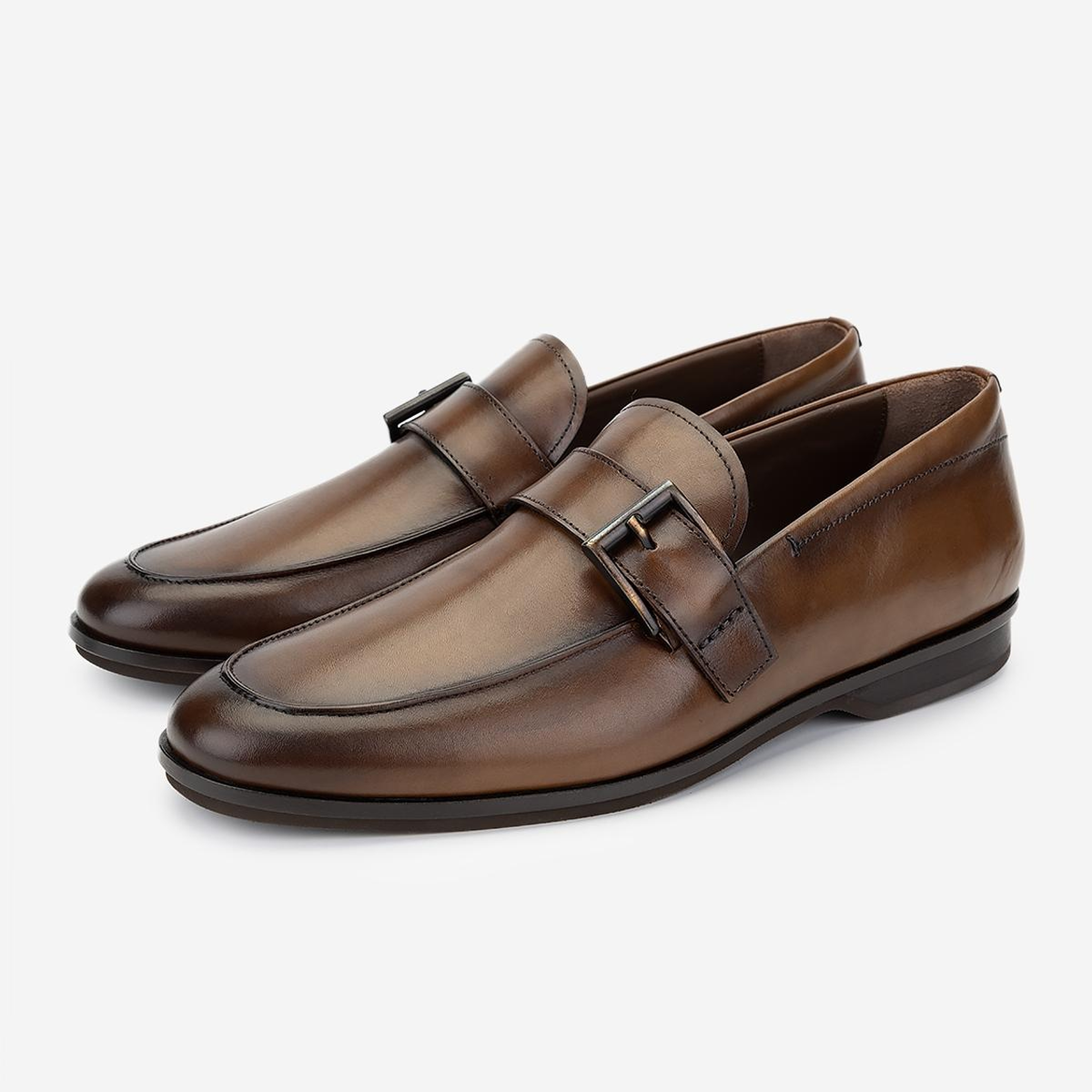 Valmenti Erkek Hakiki Deri Taba Loafer Ayakkabı