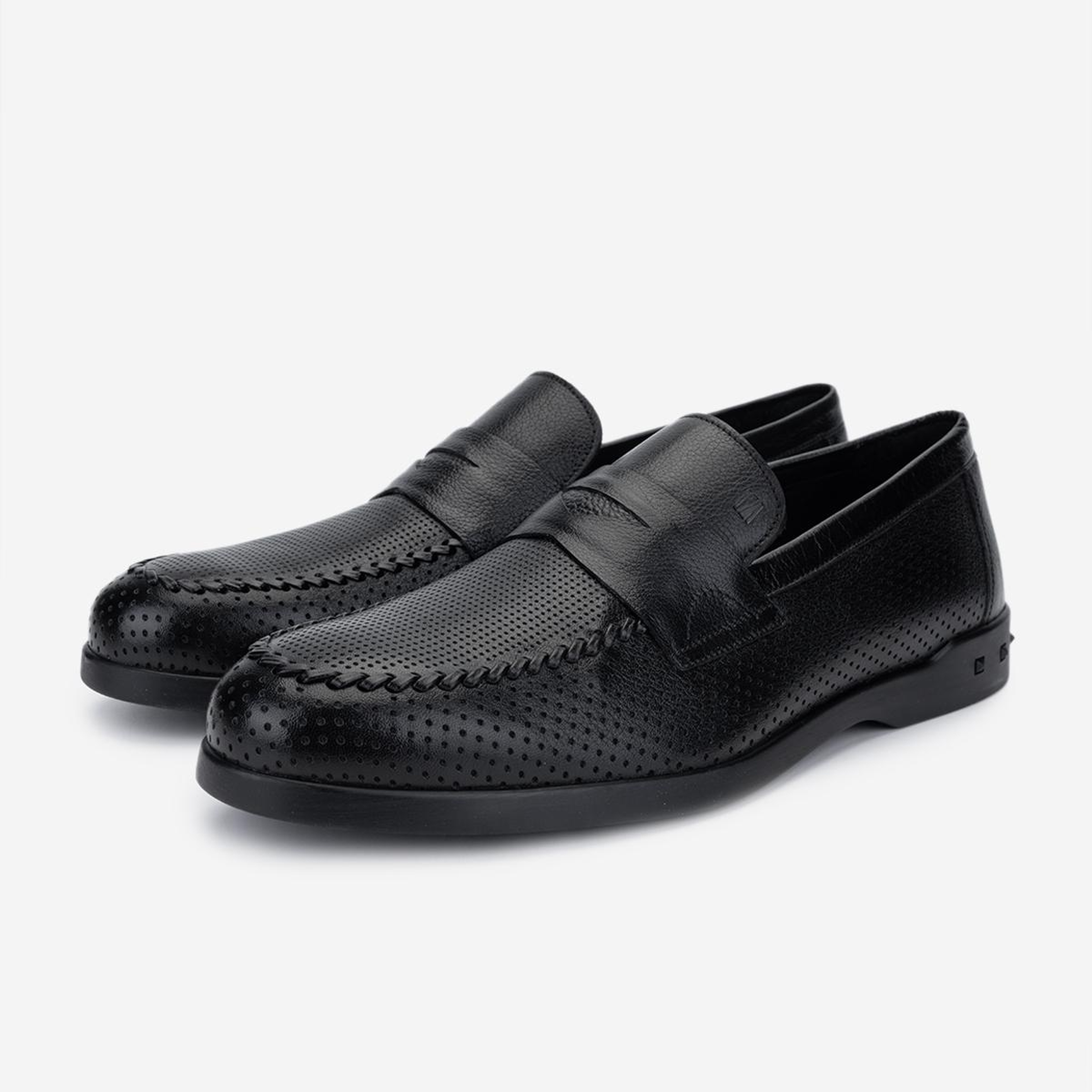 Valmenti Erkek Hakiki Deri Siyah Loafer Ayakkabı