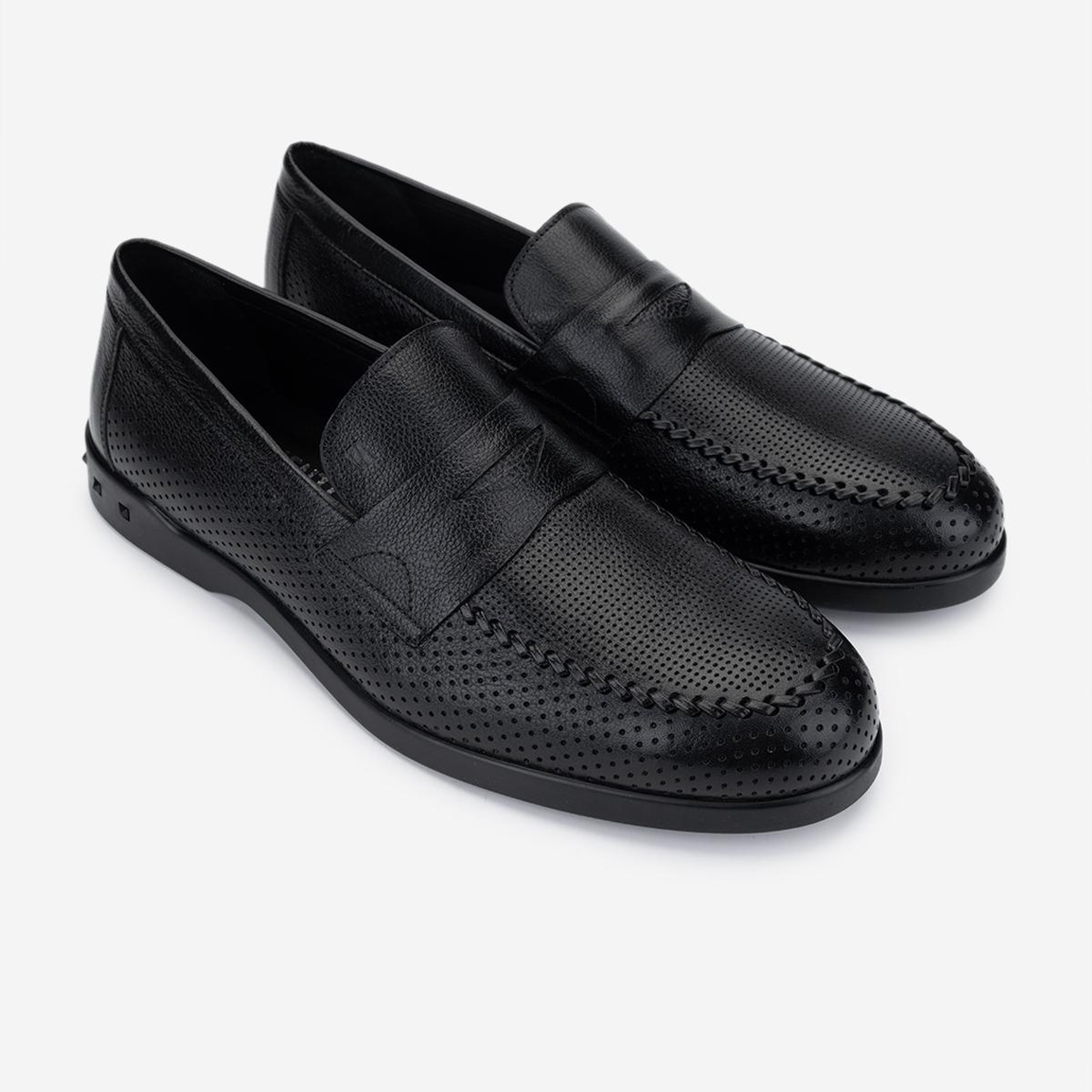 Valmenti Erkek Hakiki Deri Siyah Loafer Ayakkabı