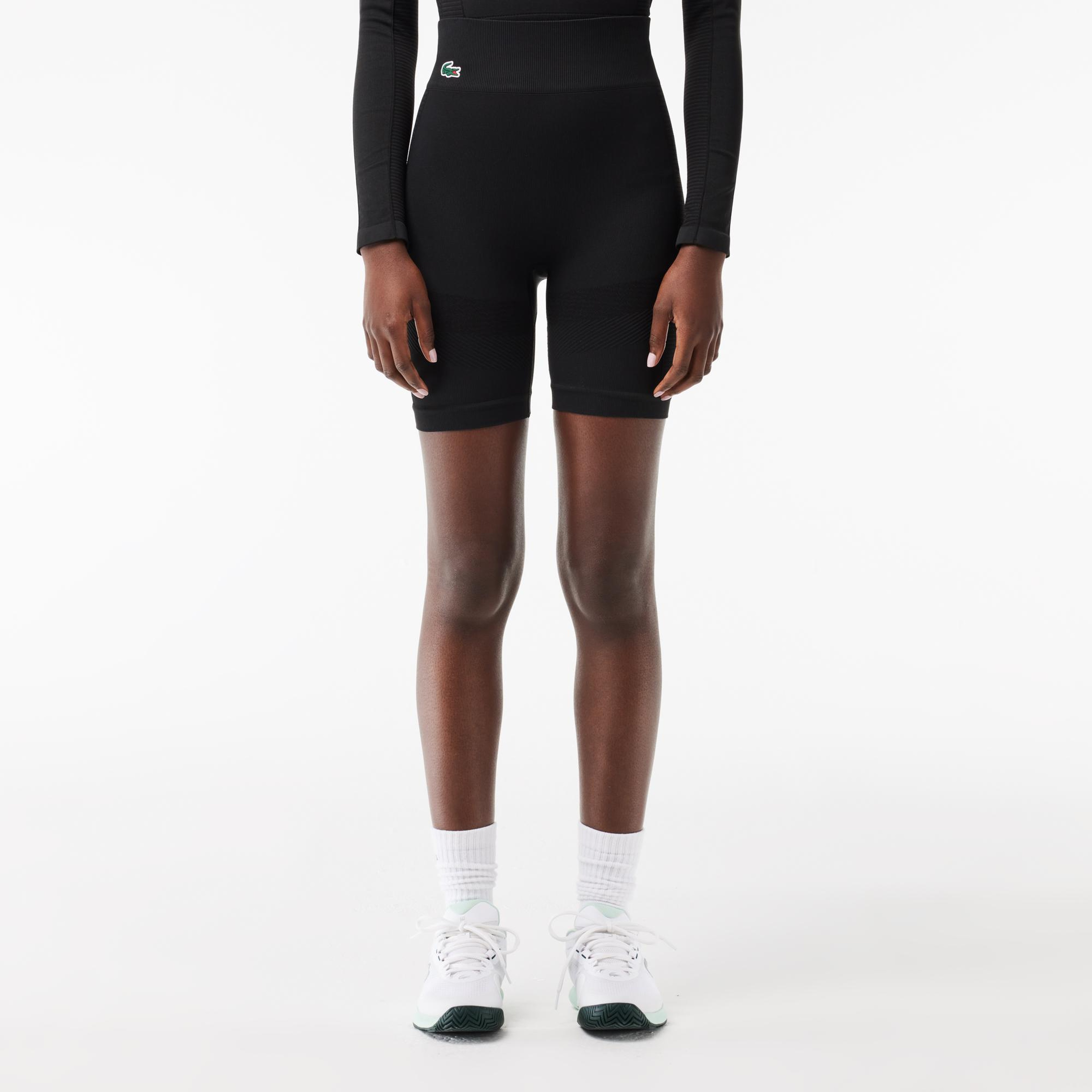 SPORT Kadın Slim Fit Desenli Siyah Şort