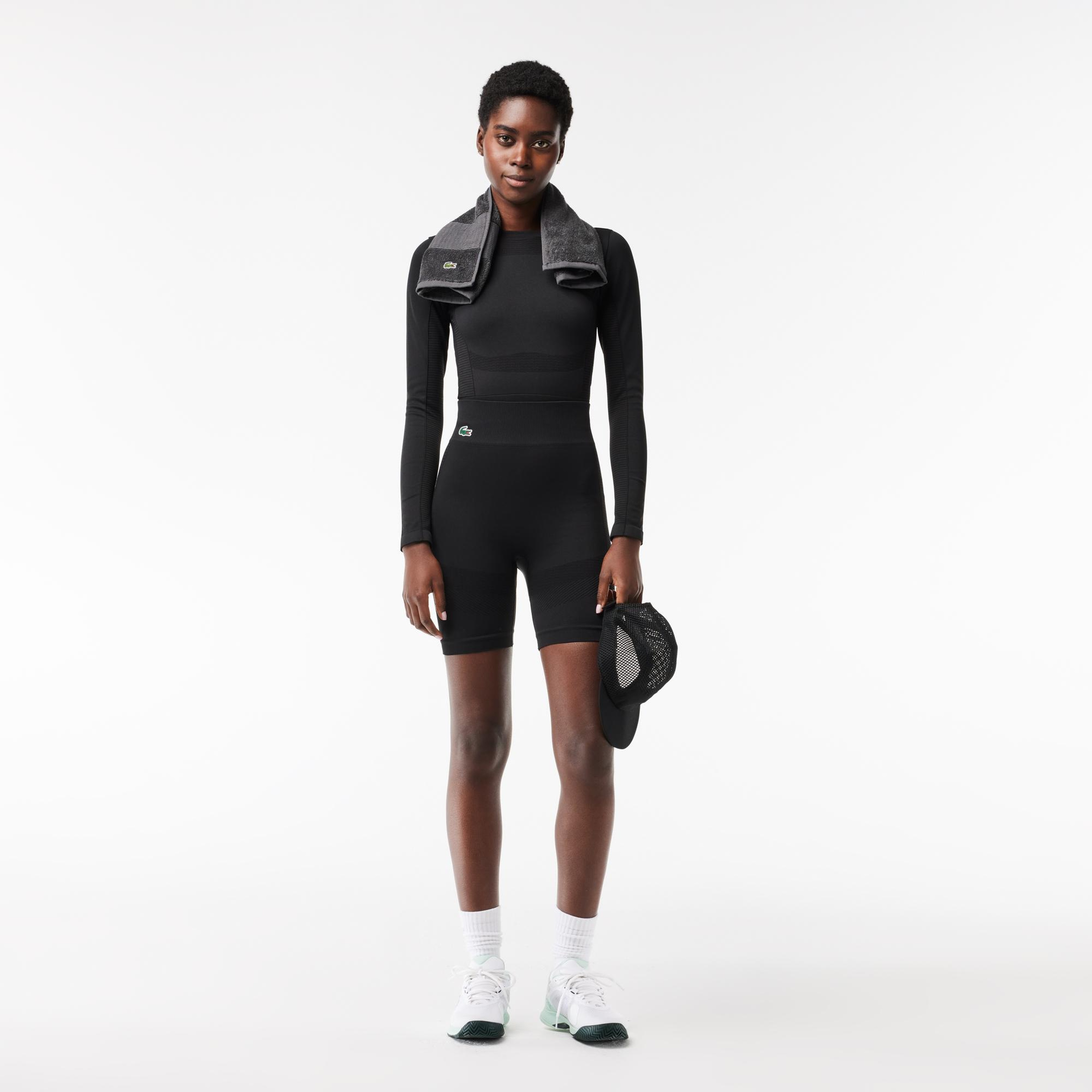 SPORT Kadın Slim Fit Desenli Siyah Şort