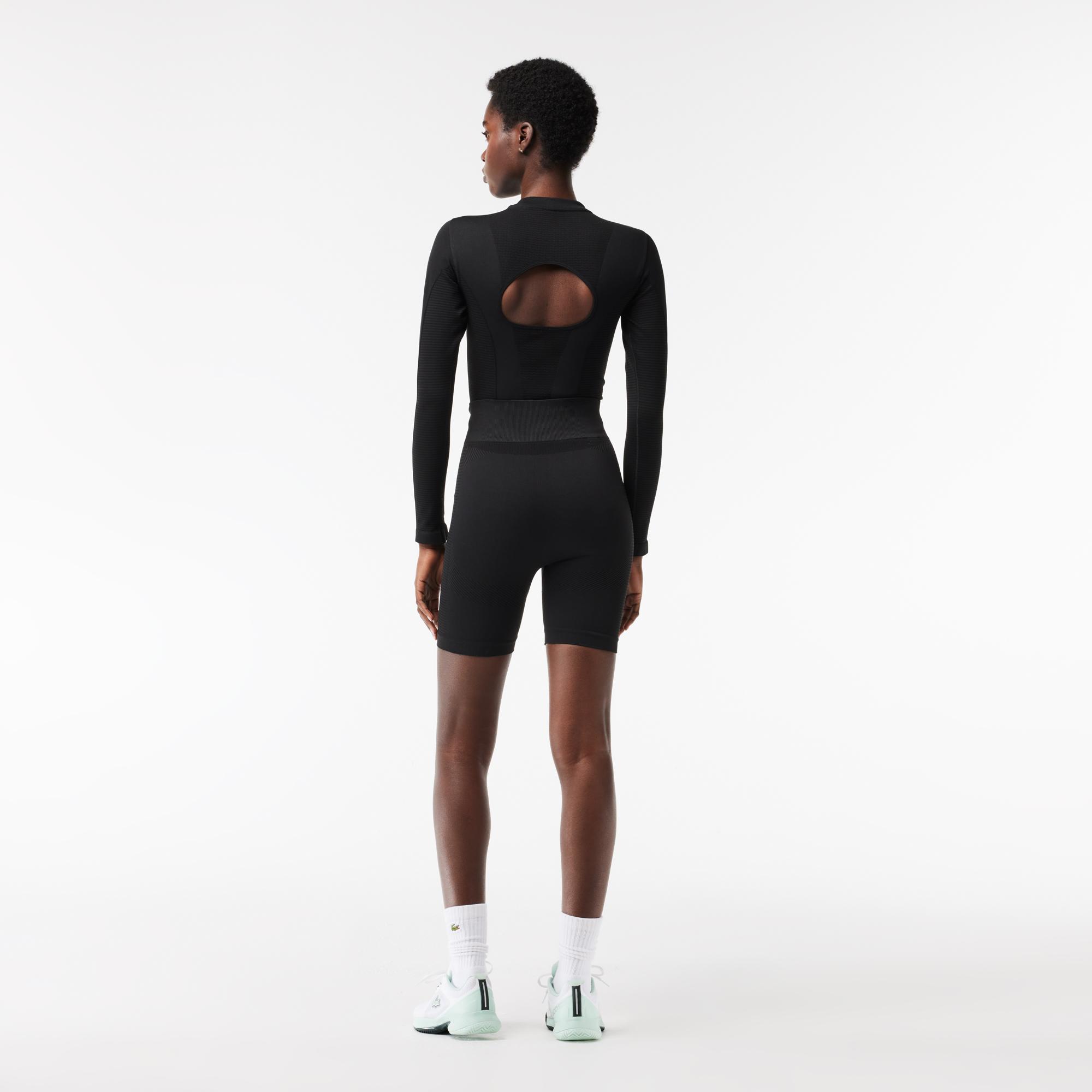 SPORT Kadın Slim Fit Desenli Siyah Şort