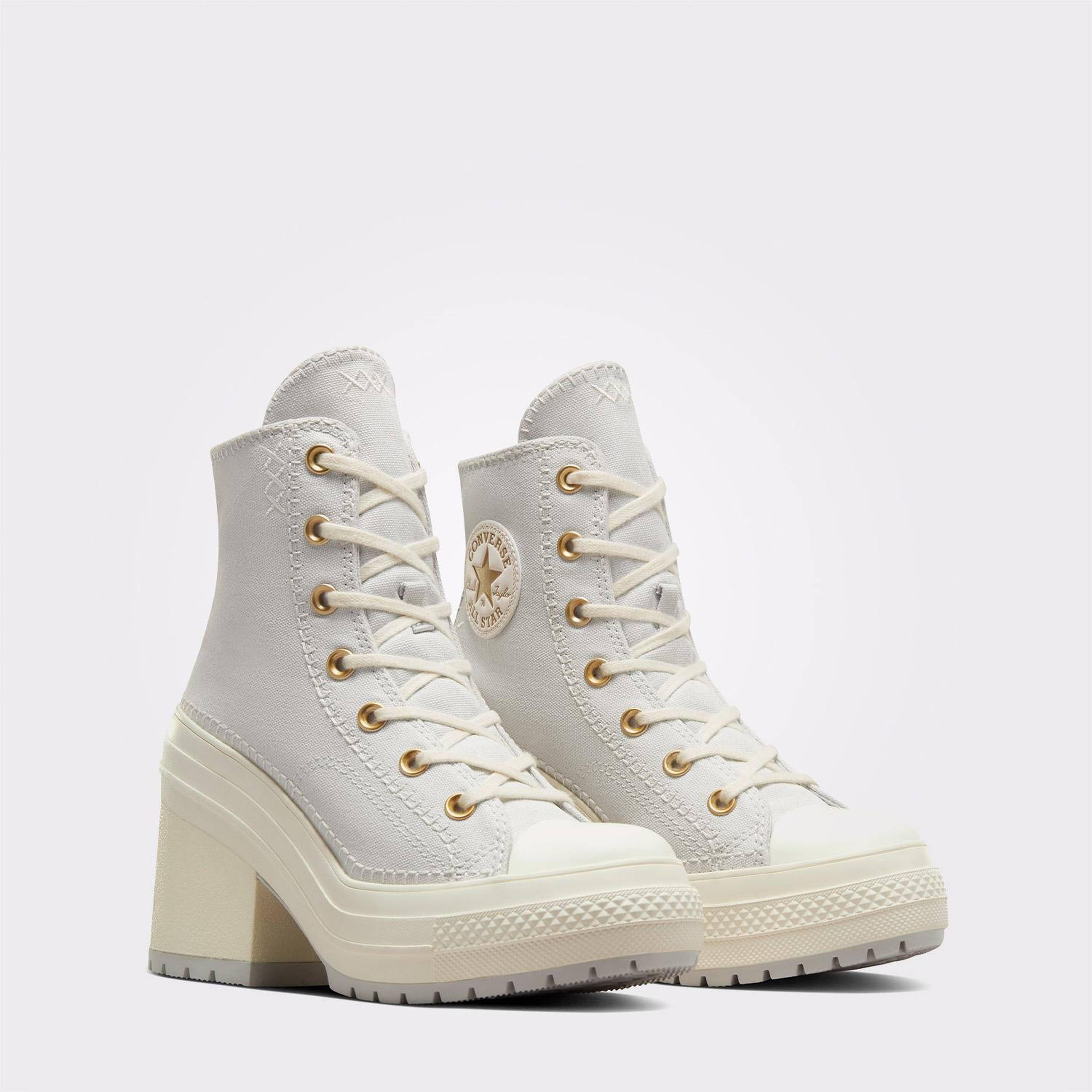 Converse Chuck 70 De Luxe Heel Unisex Gri Platform Sneaker