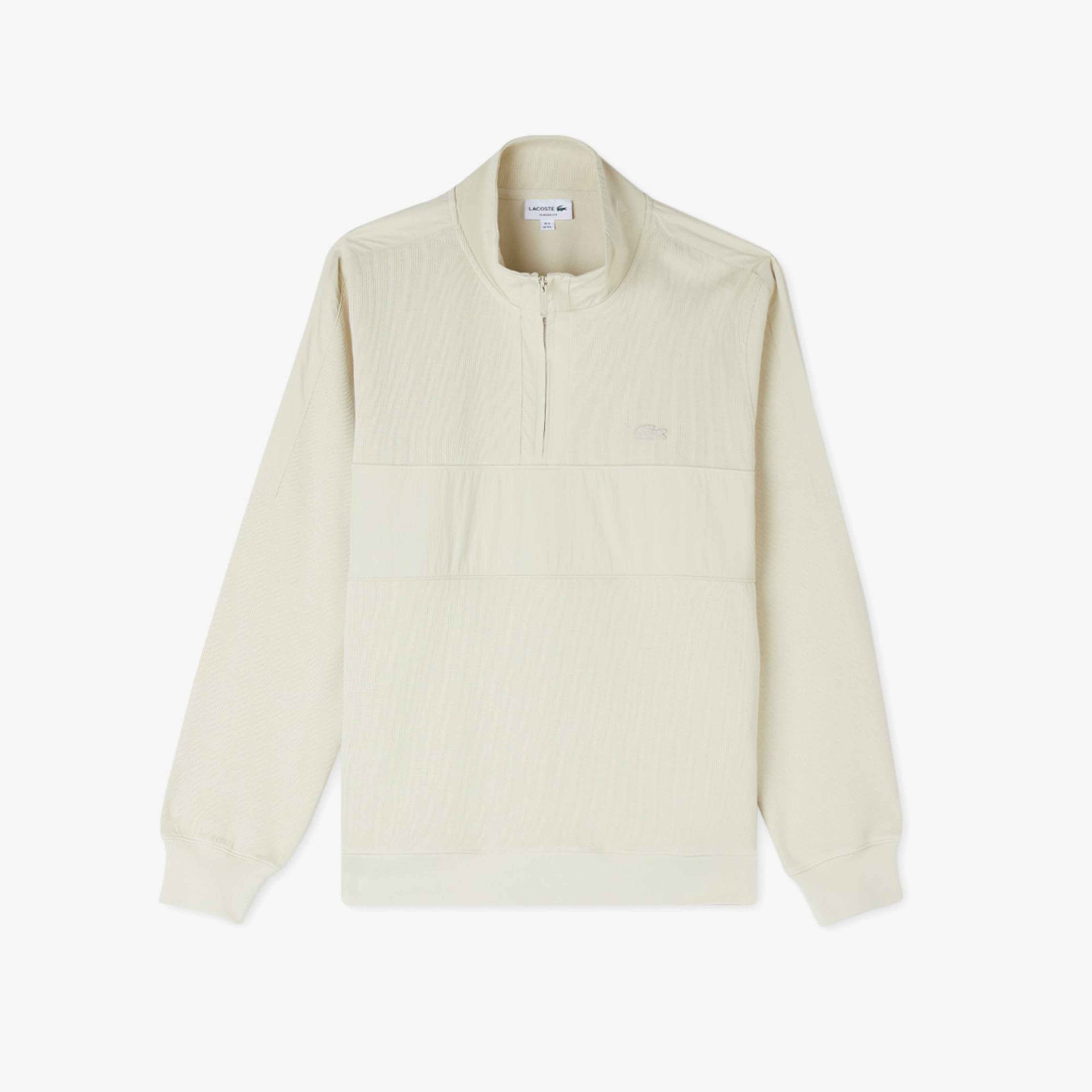 Lacoste Erkek Classic Fit Yarım Fermuarlı Bej Sweatshirt
