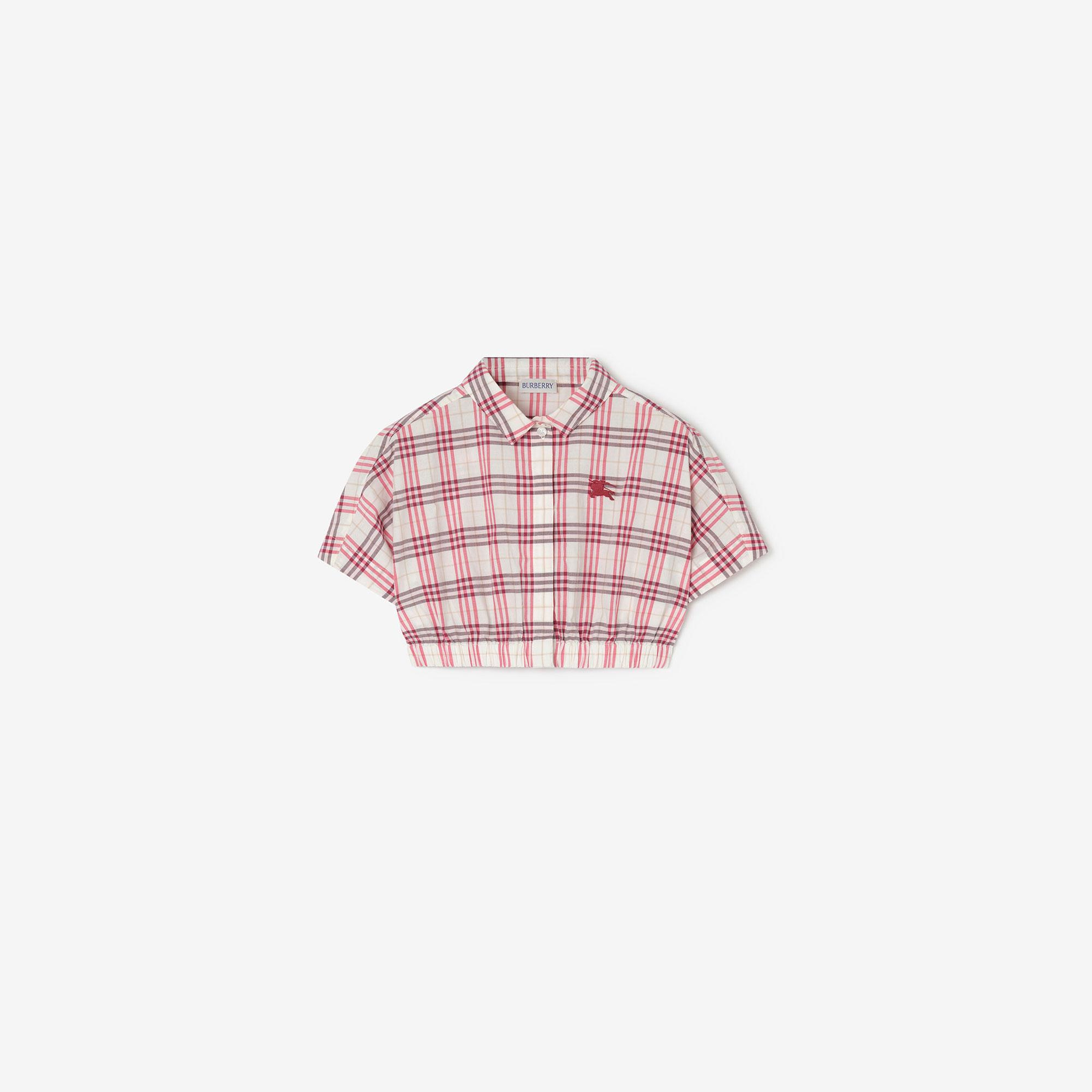 Burberry Check Cotton Çocuk Mor Gömlek