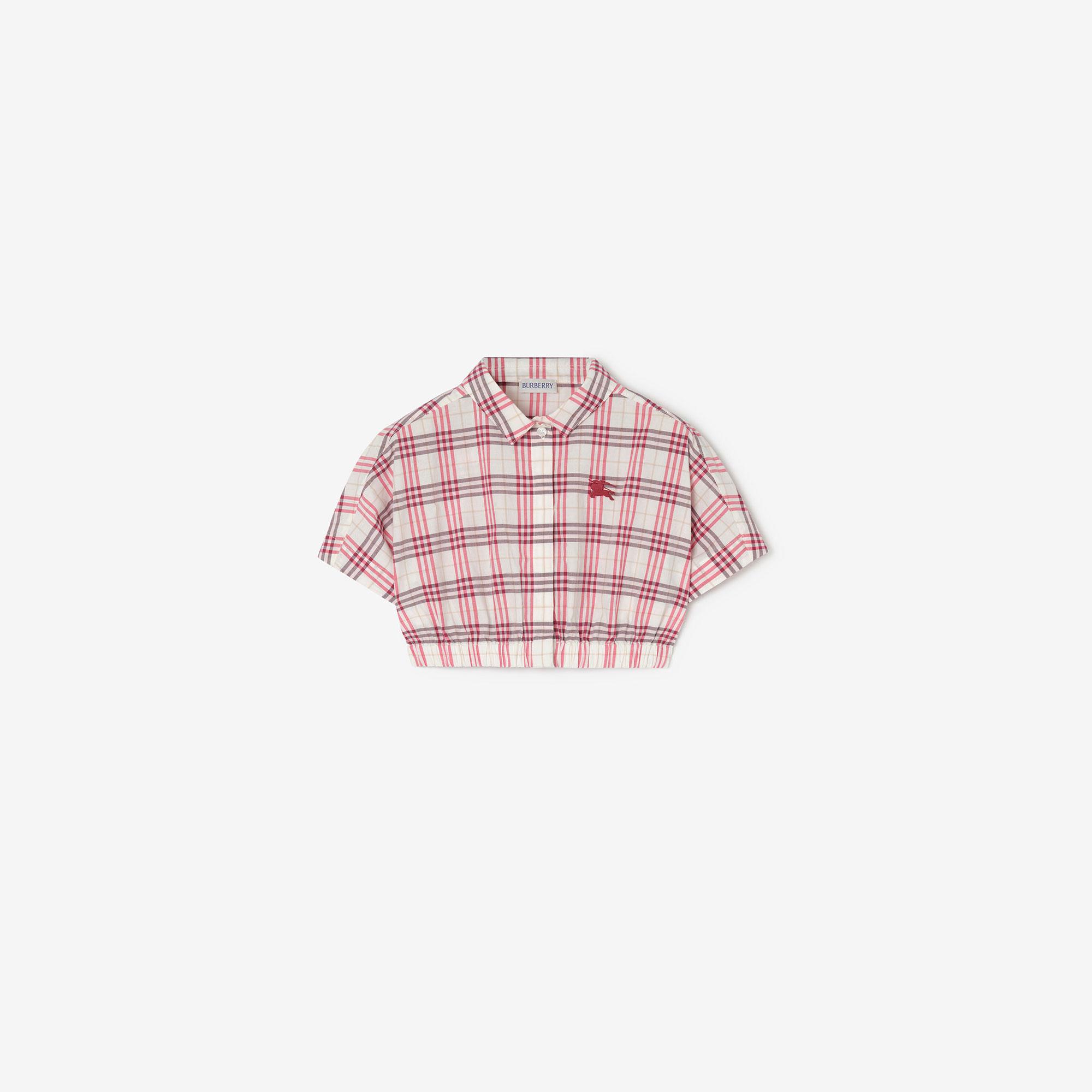 Burberry Check Cotton Çocuk Mor Gömlek