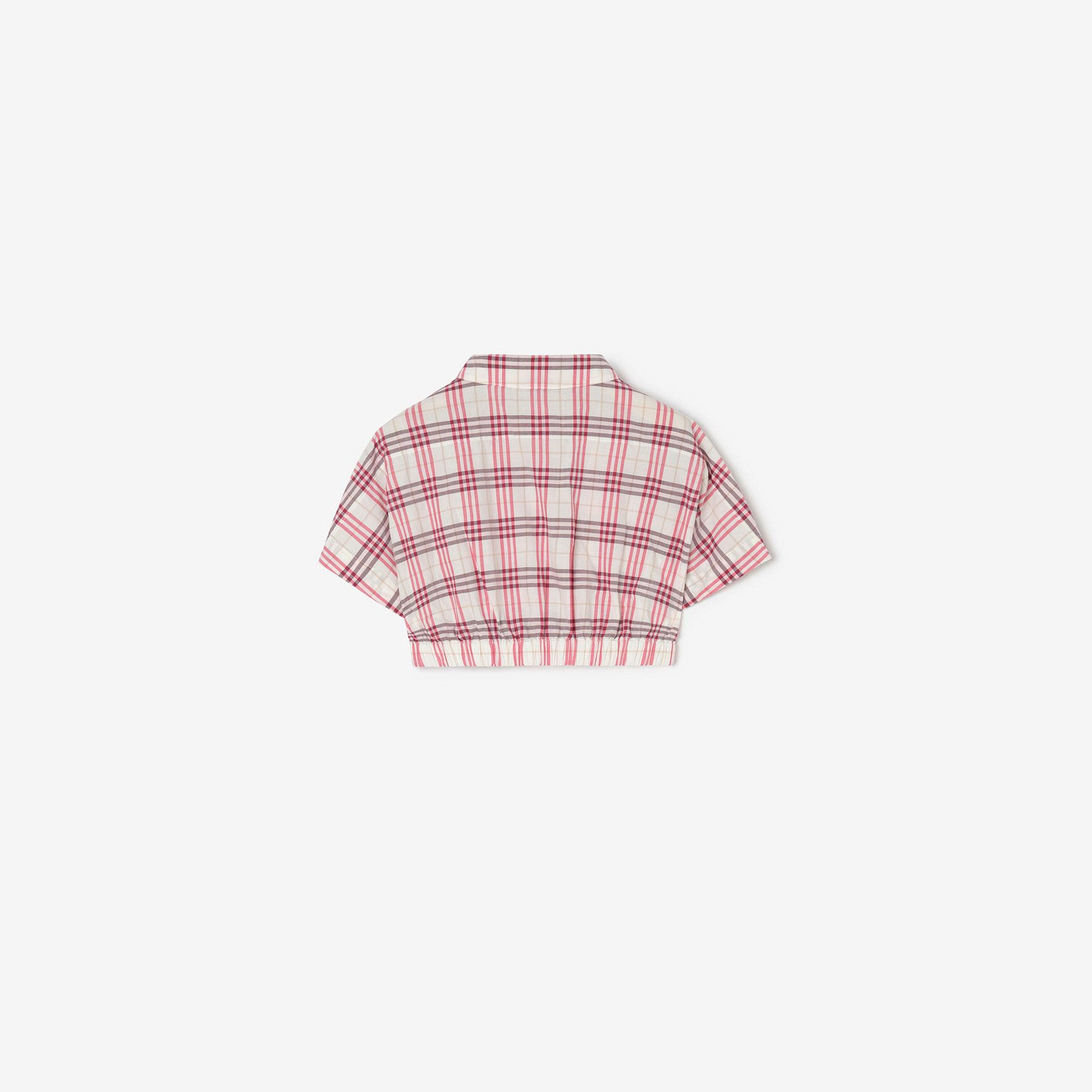 Burberry Check Cotton Çocuk Mor Gömlek