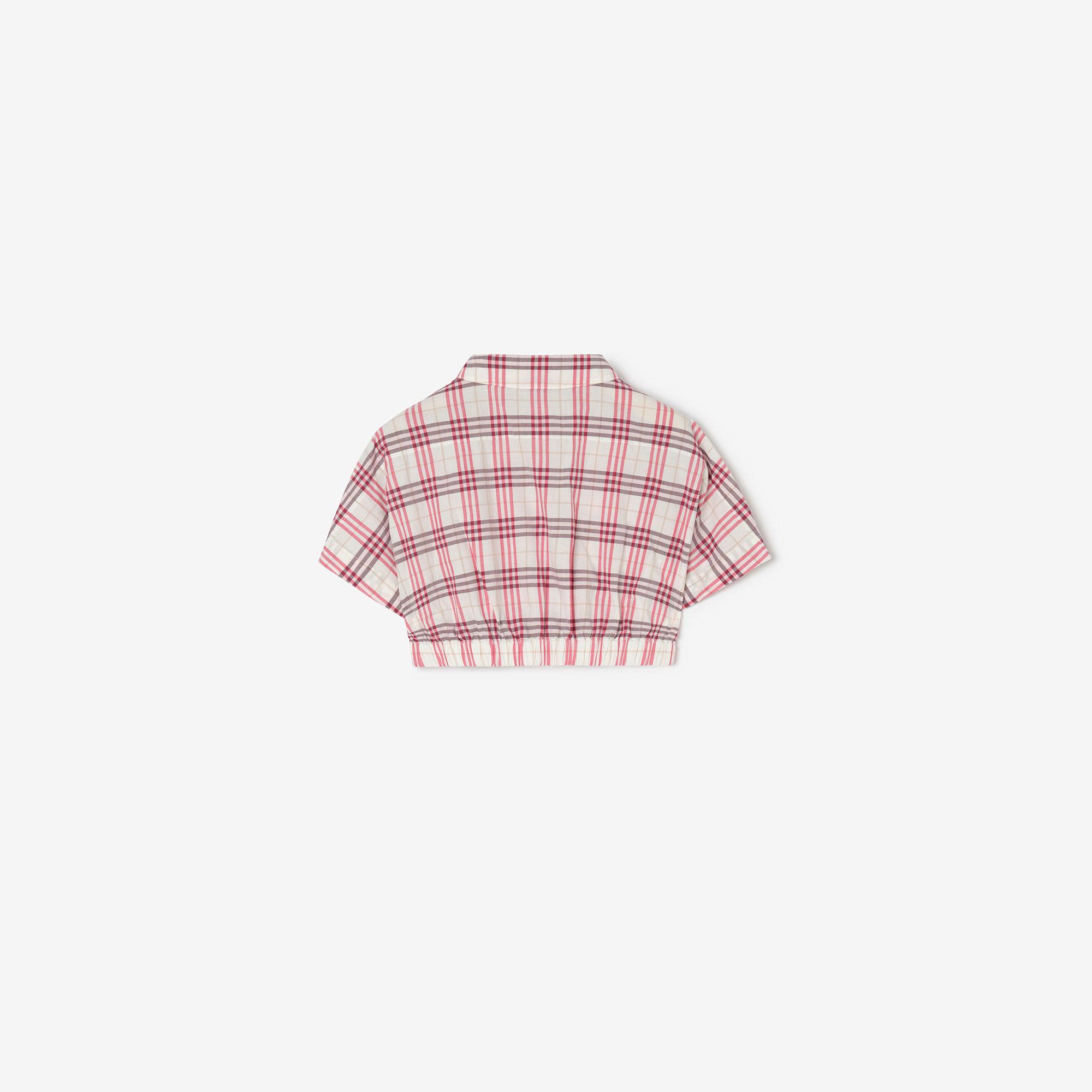 Burberry Check Cotton Çocuk Mor Gömlek