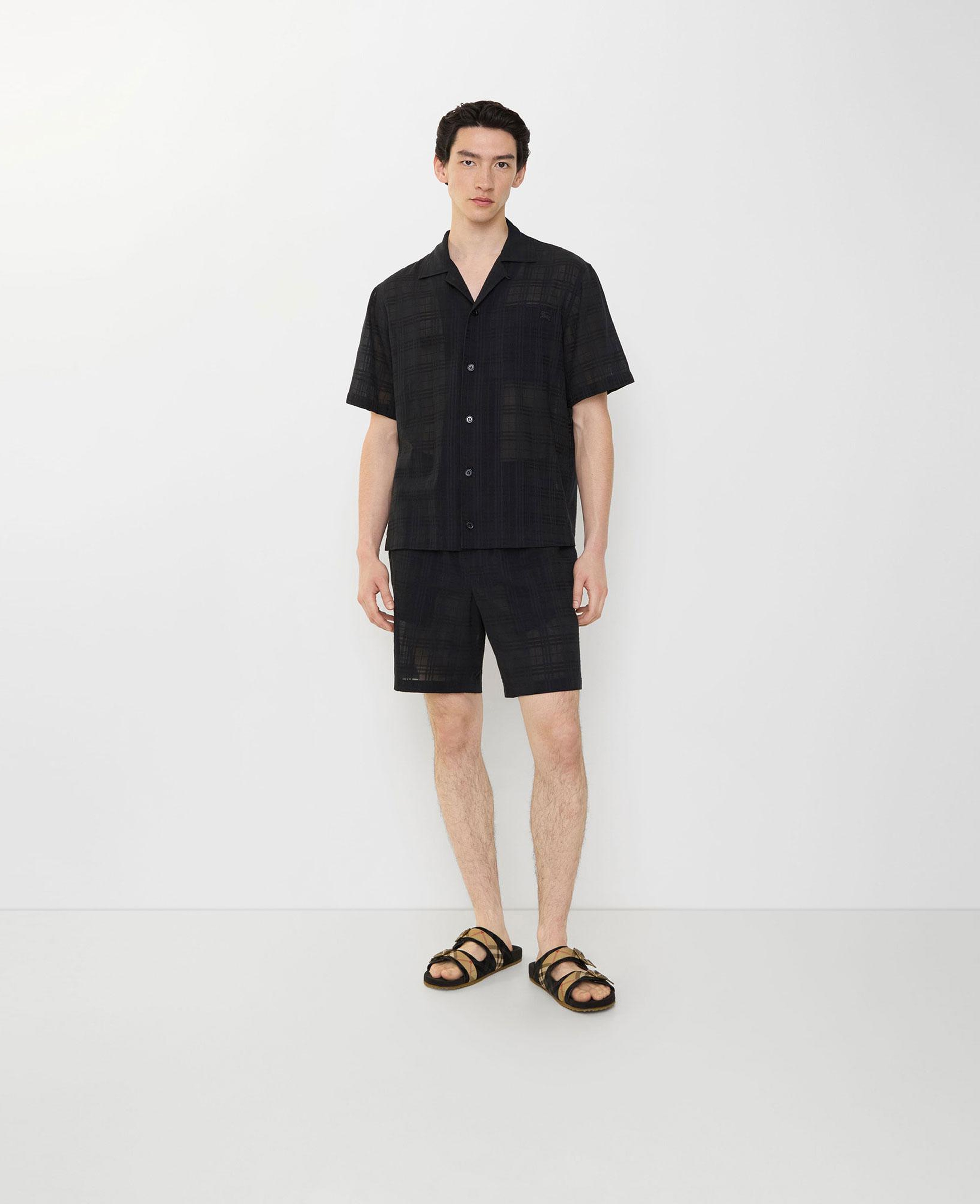 Burberry Check Cotton Voile Erkek Siyah Şort