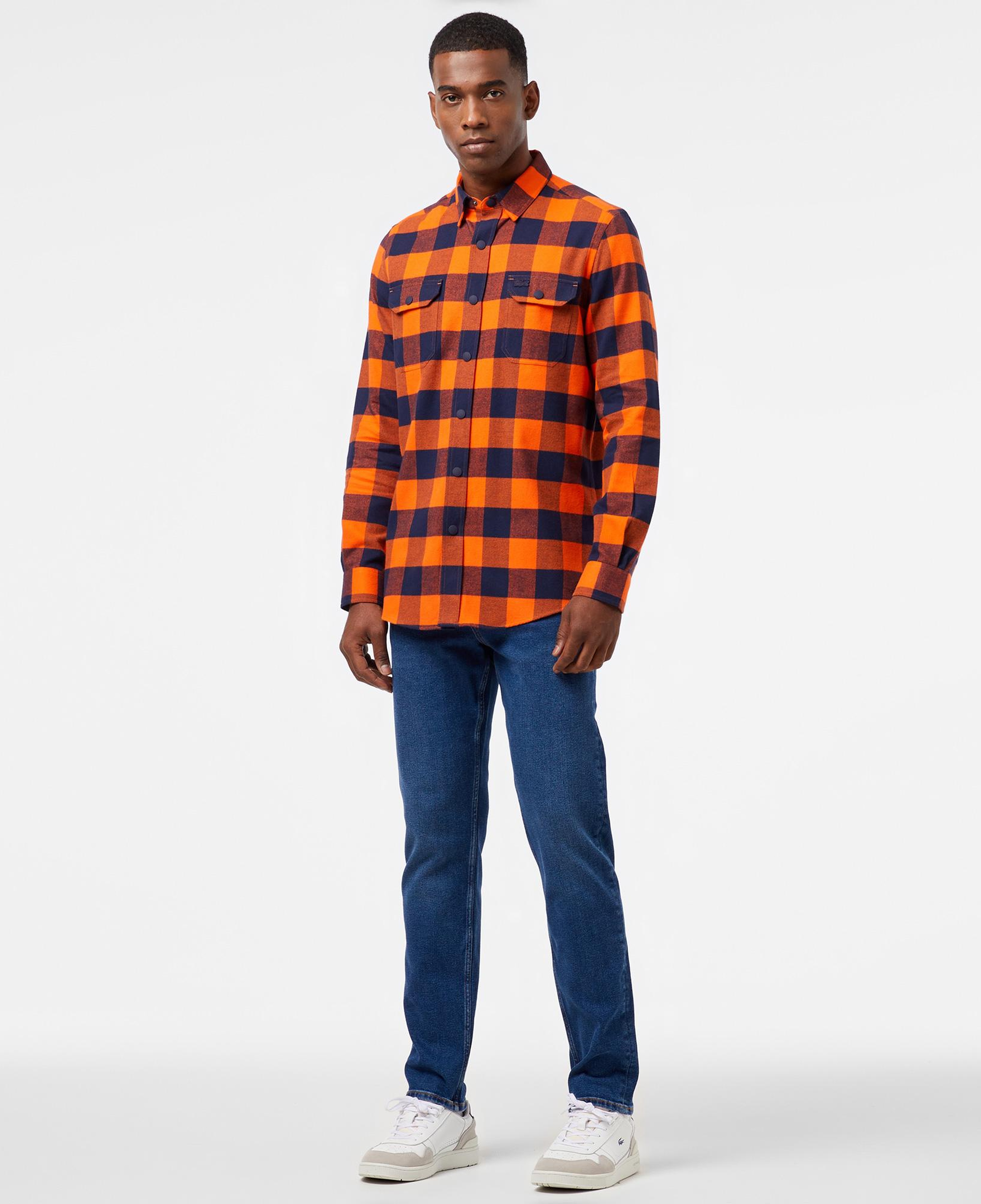 Erkek Slim Fit Ekose Lacivert Gömlek