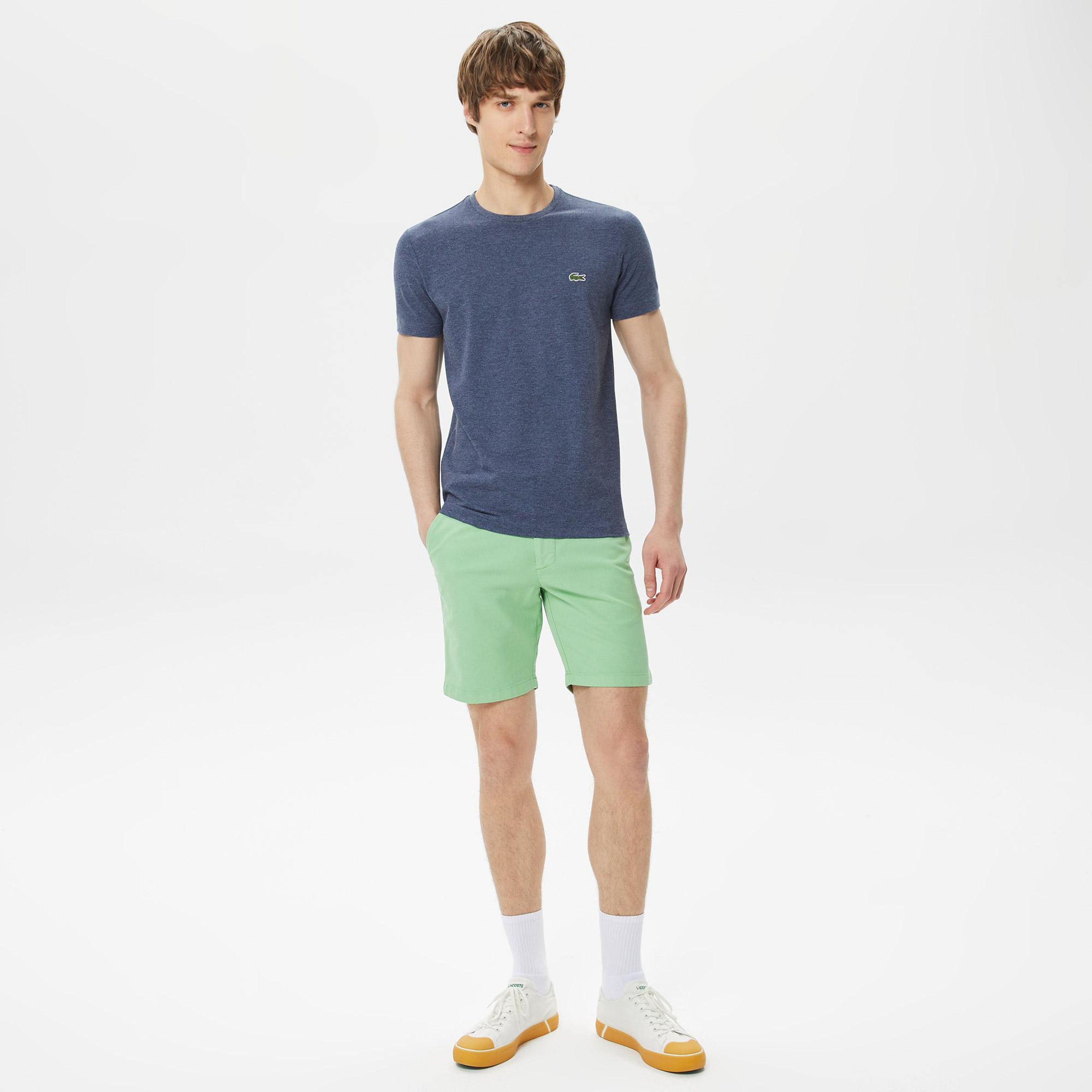 Erkek Slim Fit Yeşil Bermuda Şort