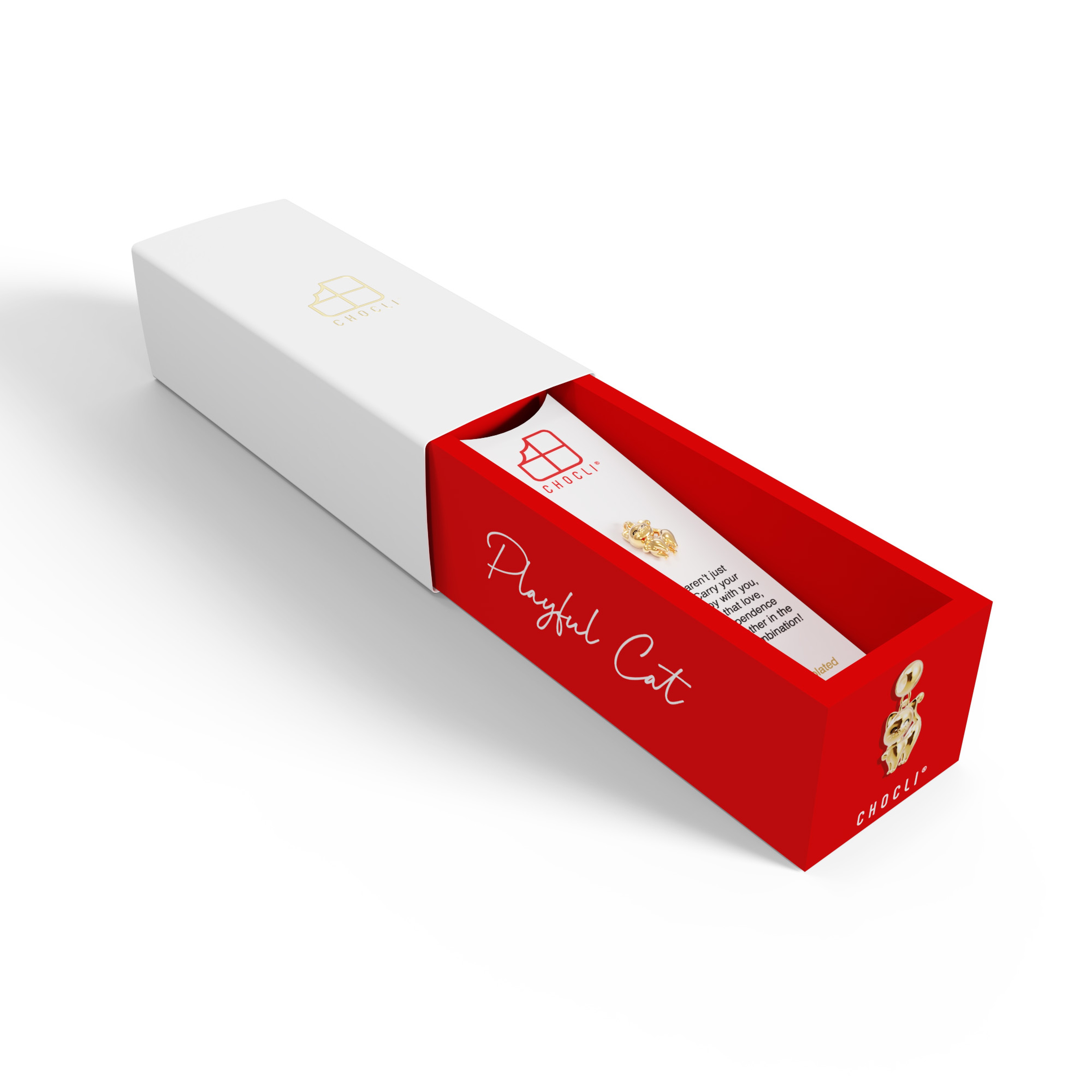 Chocli 18 Ayar Altın Kaplama Charm - Kedi