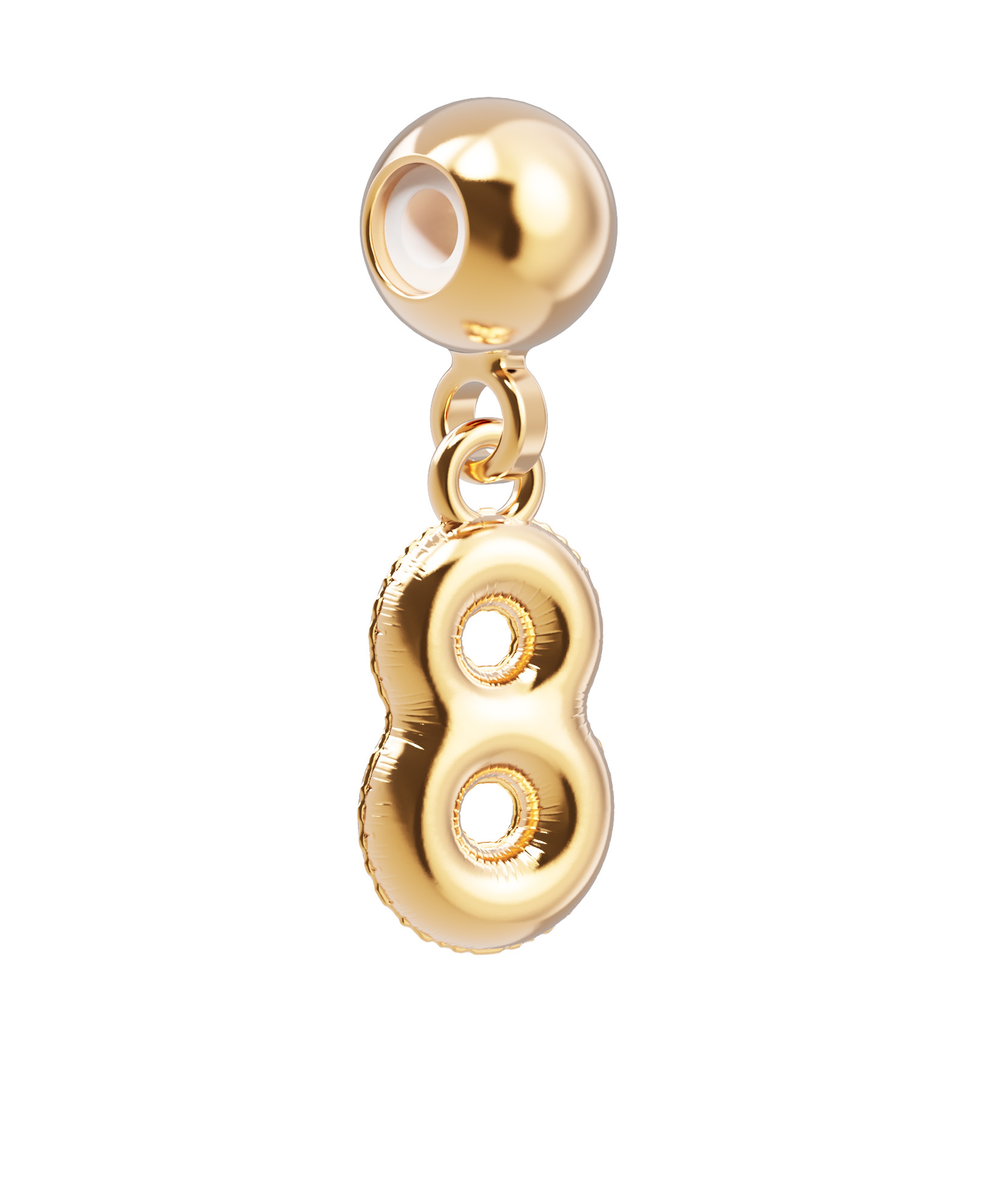 Chocli 18 Ayar Altın Kaplama Charm Rakam - 8 Sekiz