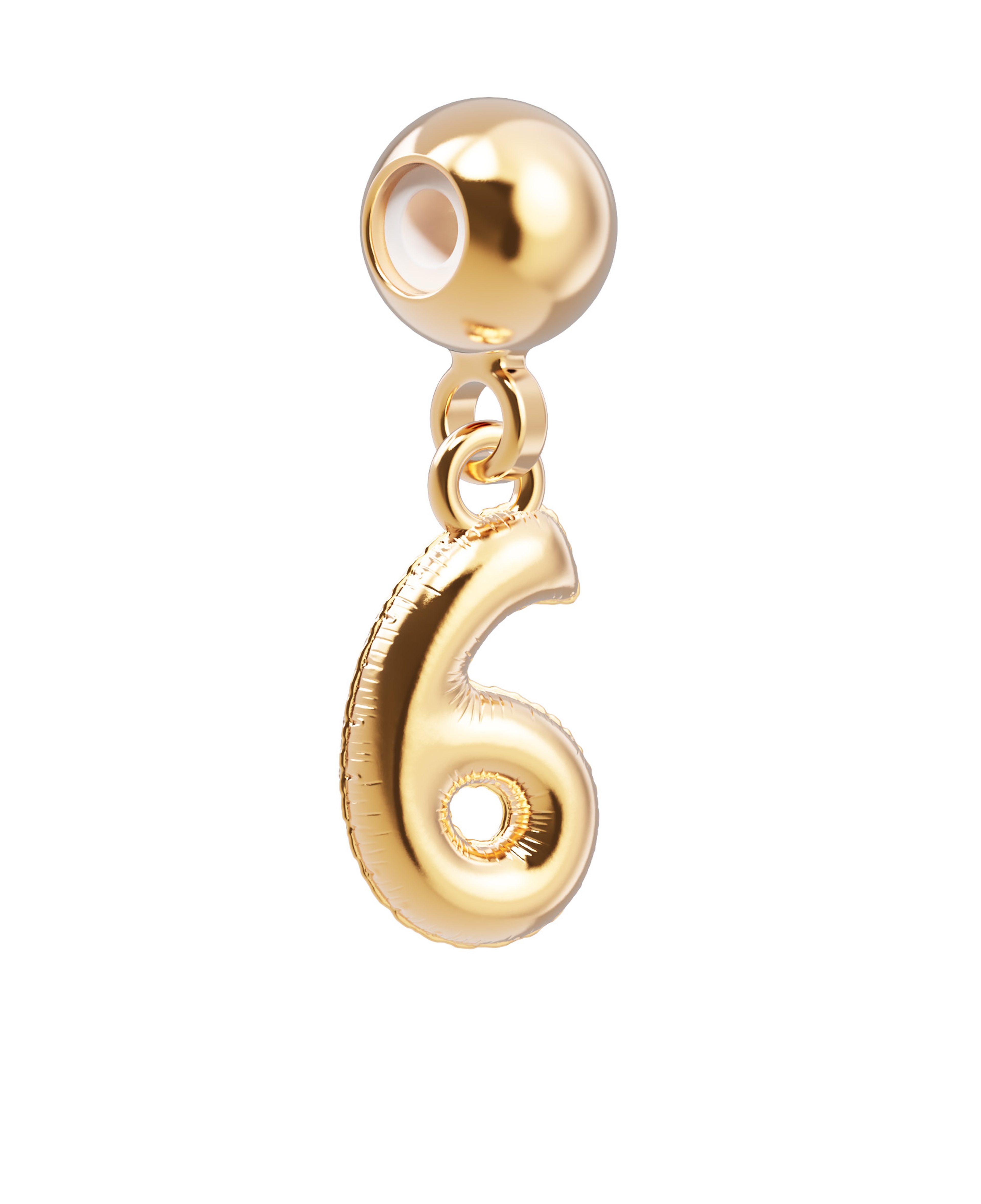 Chocli 18 Ayar Altın Kaplama Charm Rakam - 6 Altı
