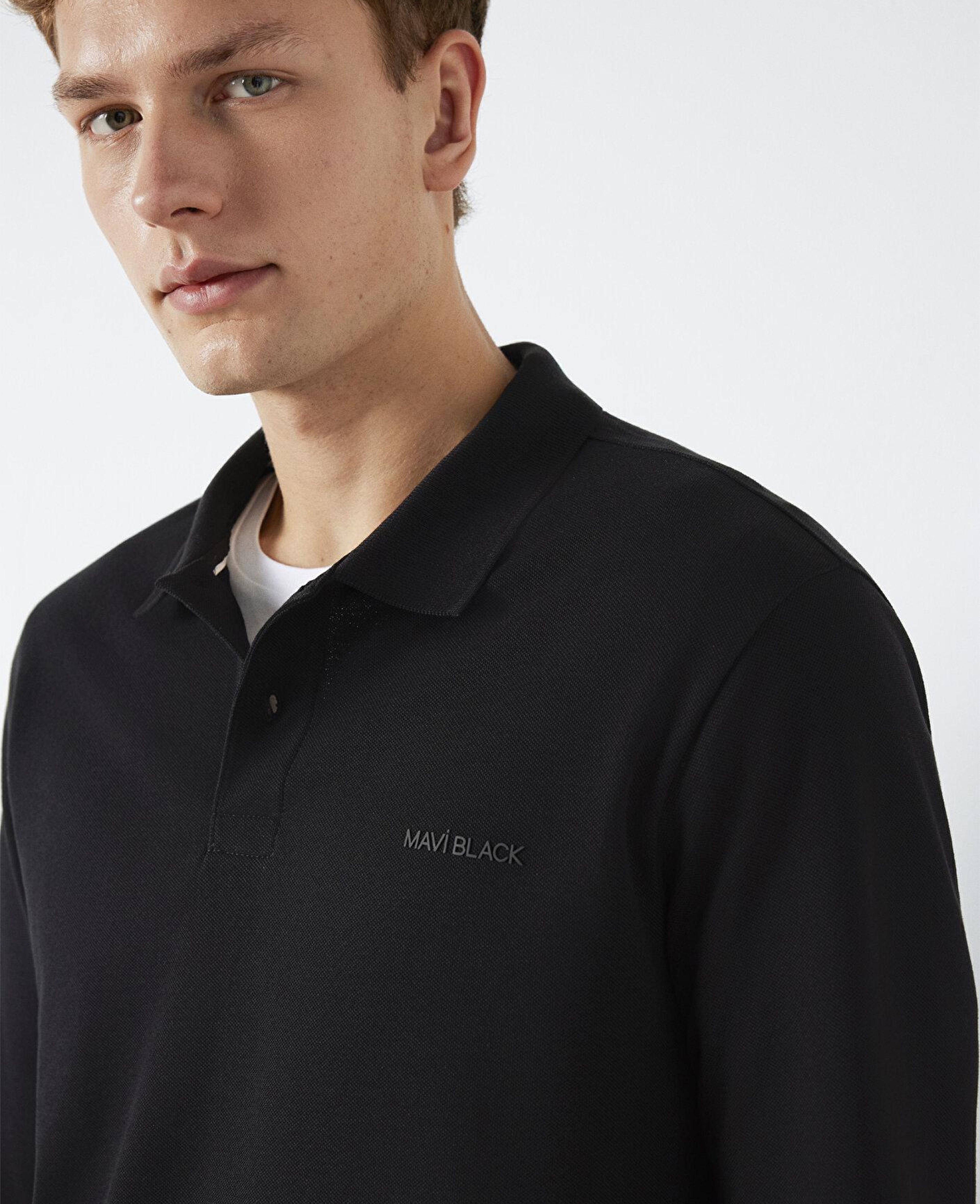 Mavi Mavi Black Uzun Kollu Siyah Polo Tişört Regular Fit / Normal Kesim 0613154-900