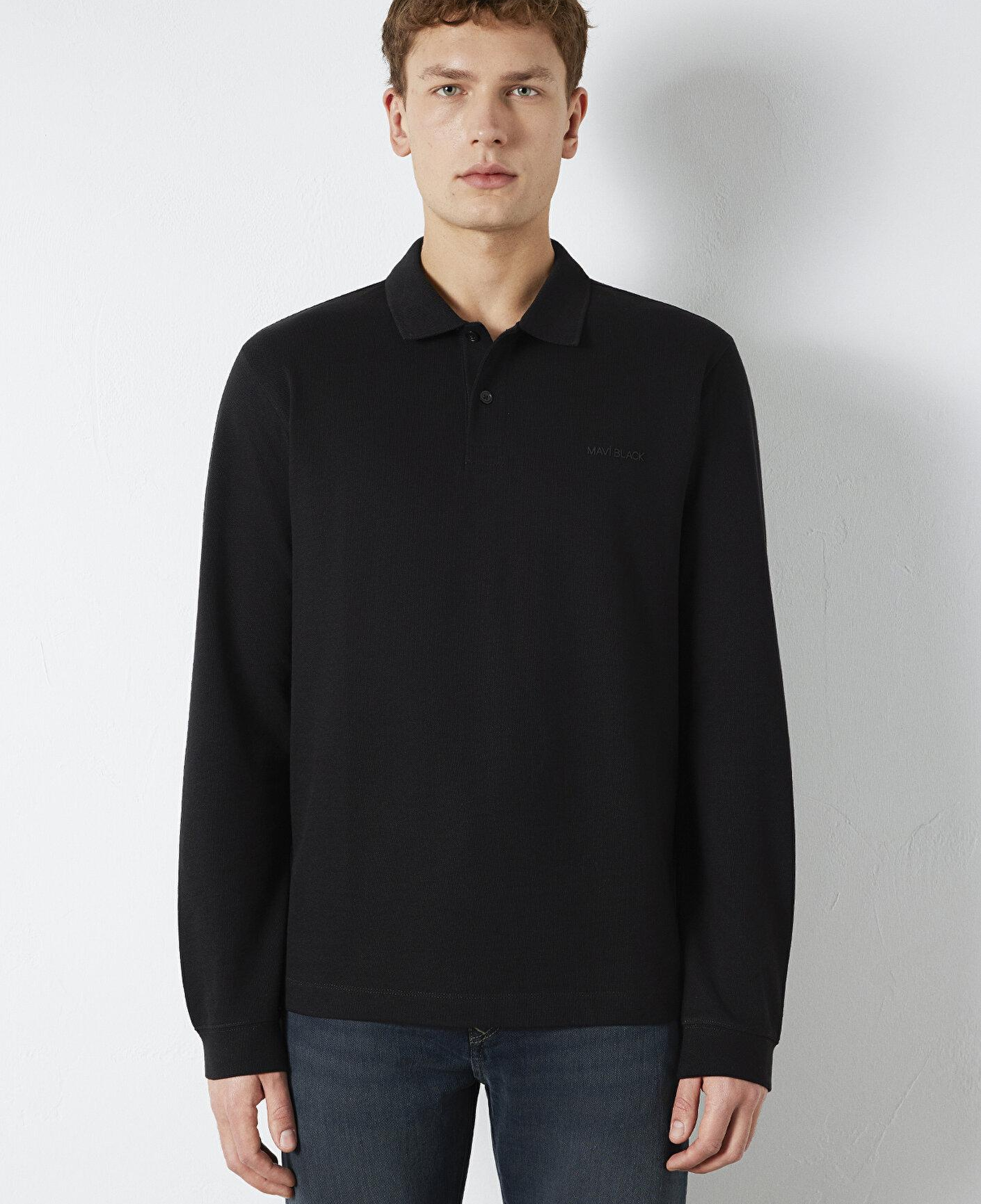 Mavi Mavi Black Uzun Kollu Siyah Polo Tişört Regular Fit / Normal Kesim 0613154-900