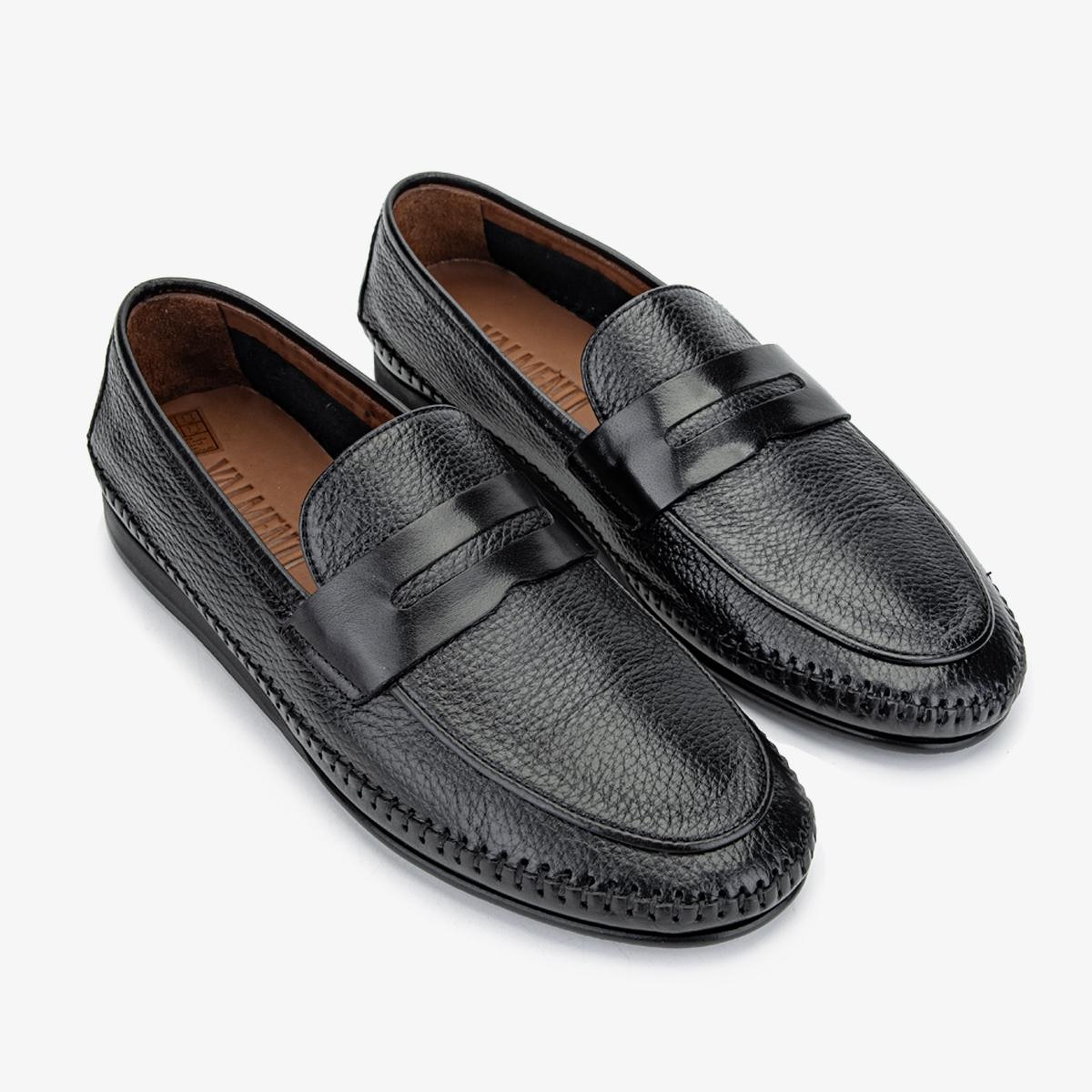 Valmenti Erkek Hakiki Deri Siyah Loafer Ayakkabı