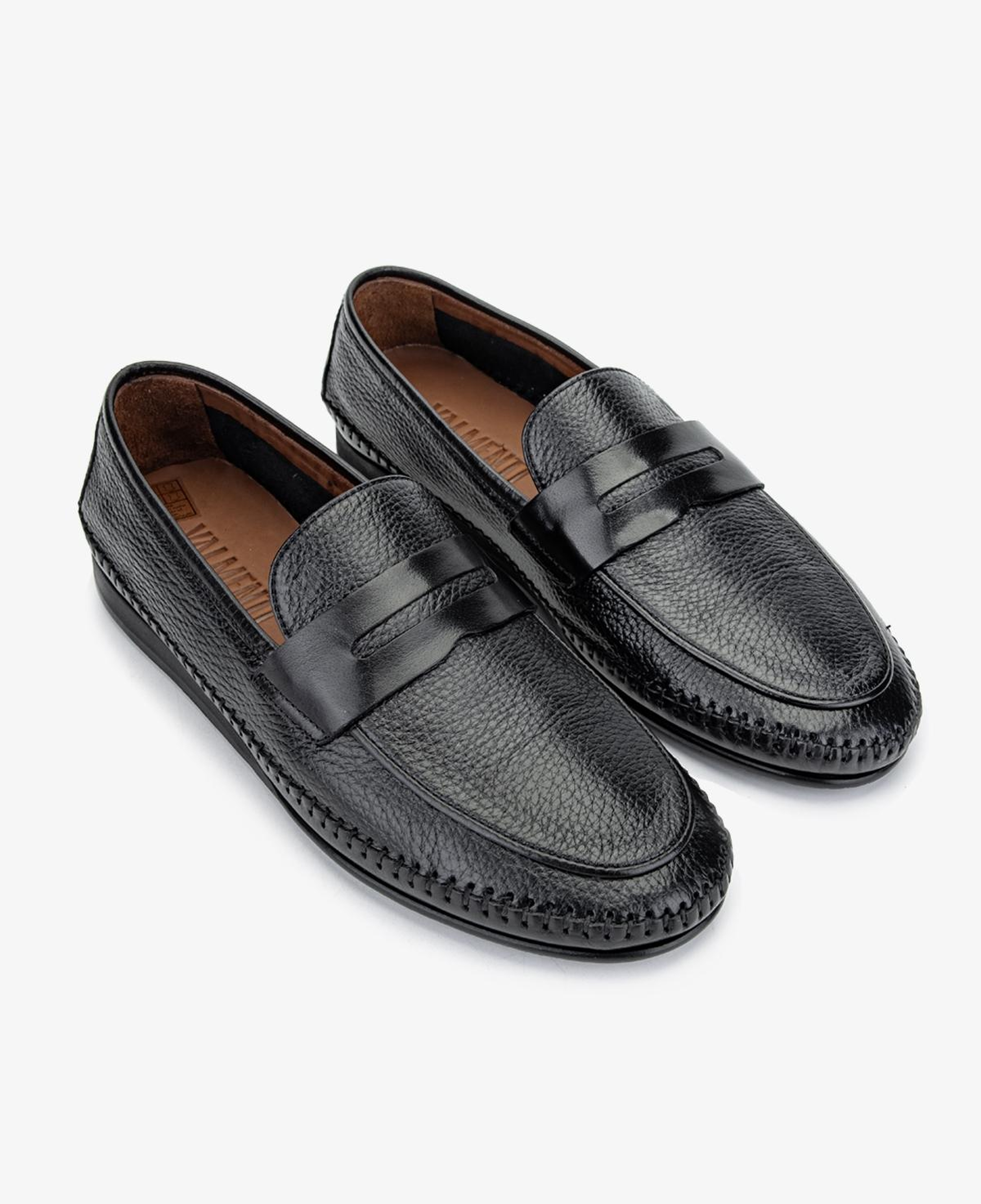 Valmenti Erkek Hakiki Deri Siyah Loafer Ayakkabı