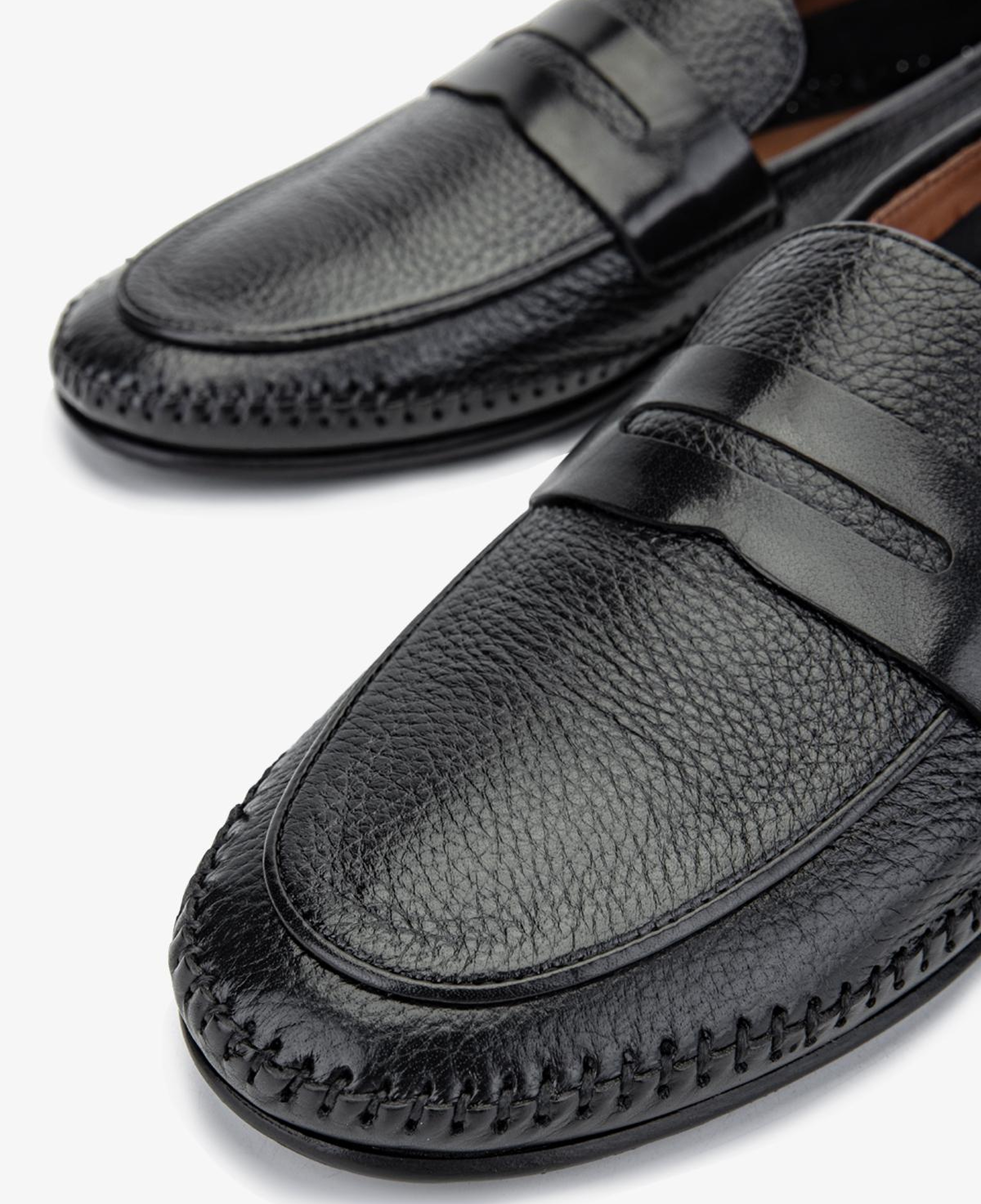 Valmenti Erkek Hakiki Deri Siyah Loafer Ayakkabı