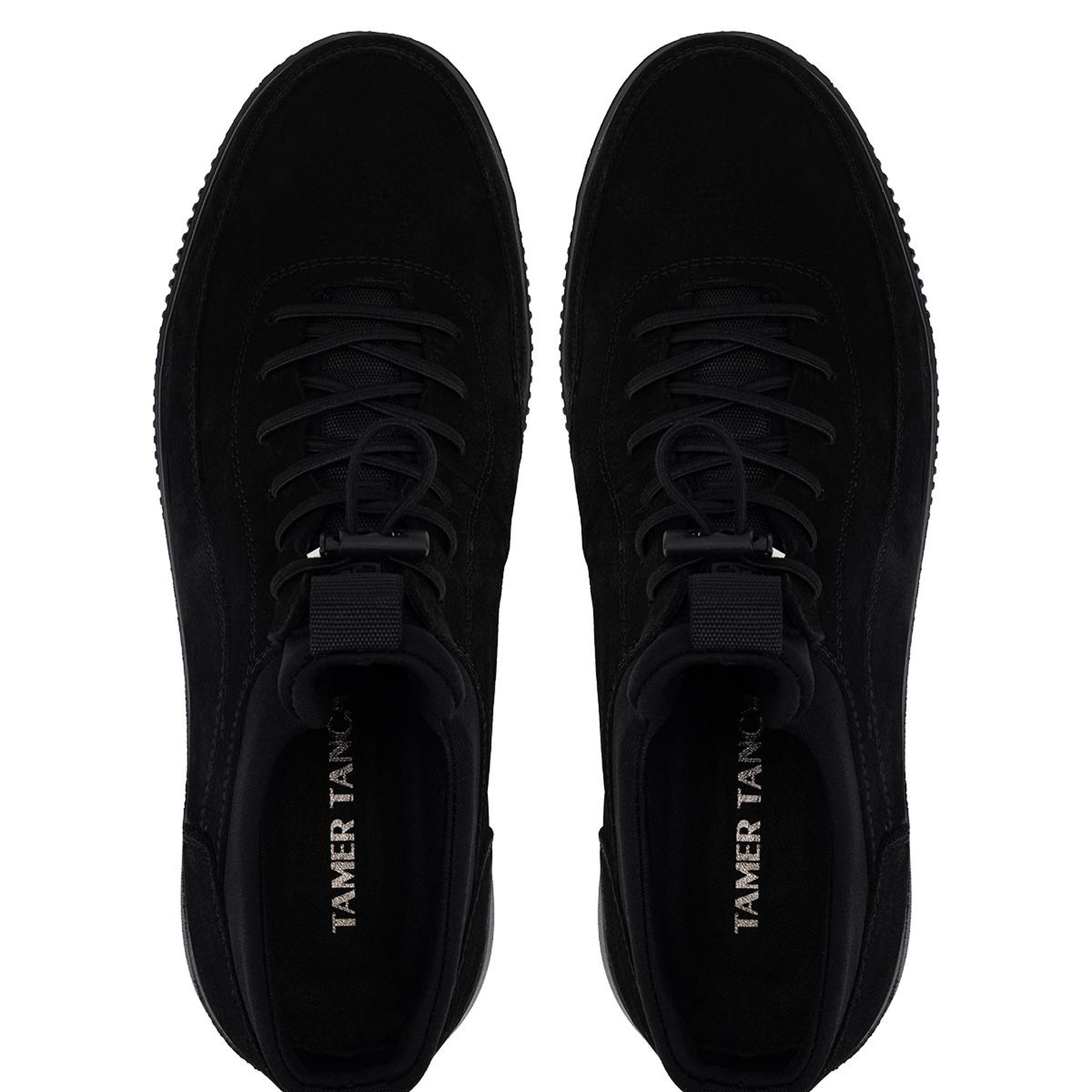 Tamer Tanca Erkek Hakiki Deri Siyah Nubuk Sneakers & Spor Ayakkabı