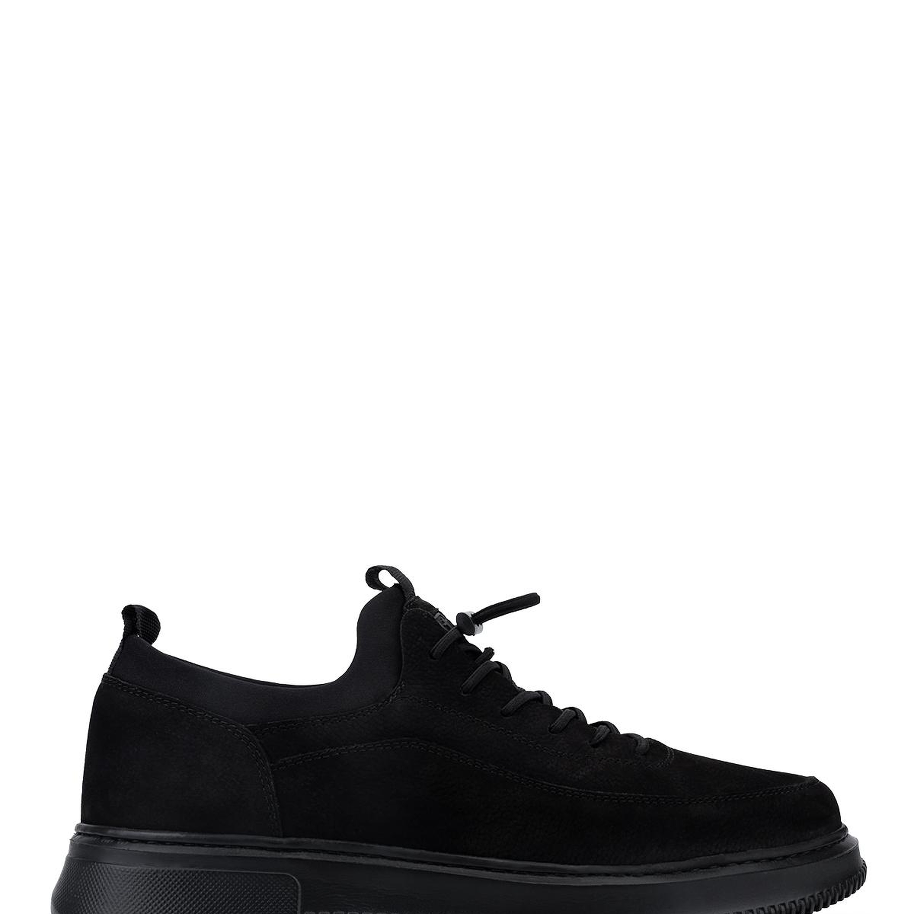 Tamer Tanca Erkek Hakiki Deri Siyah Nubuk Sneakers & Spor Ayakkabı