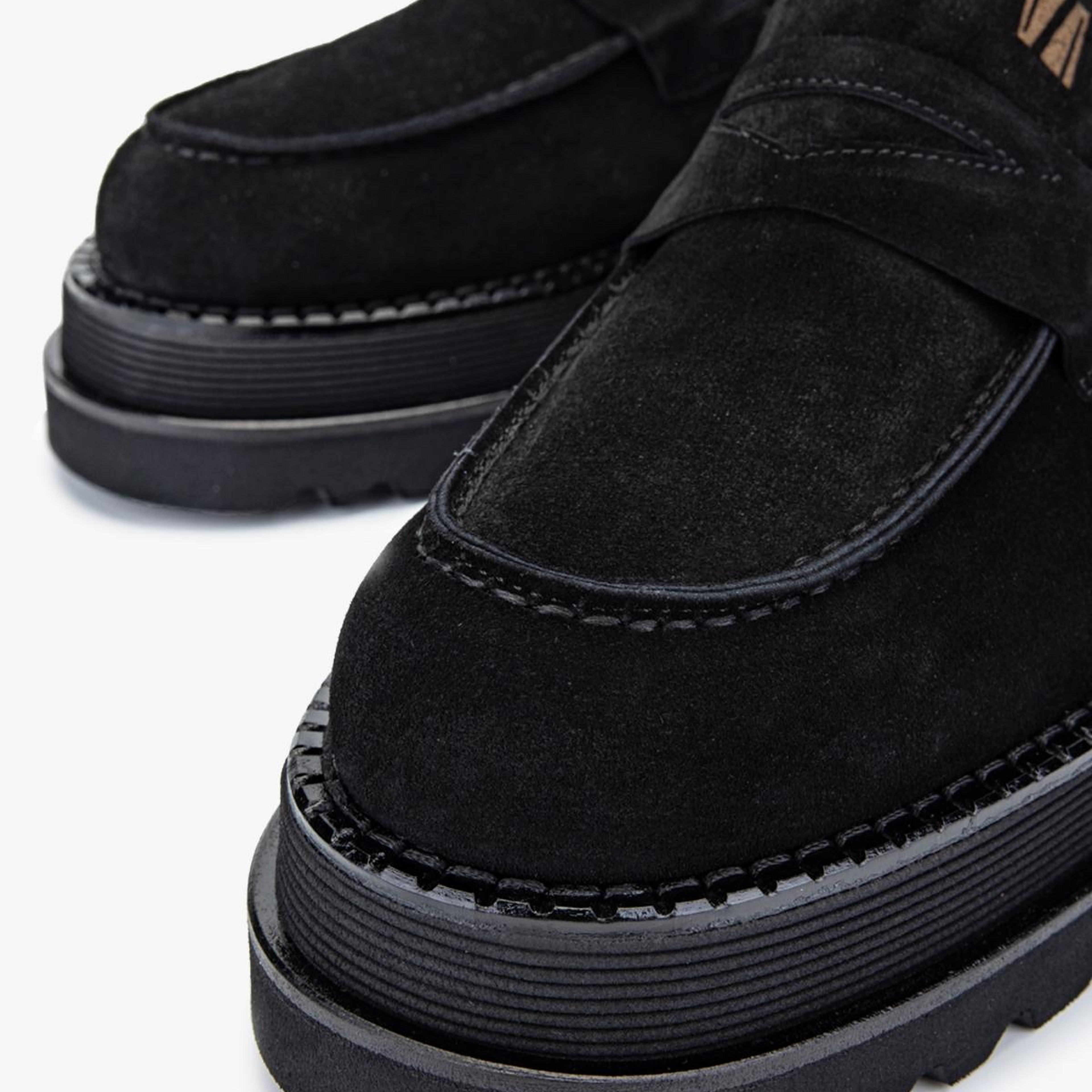 Valmenti Erkek Hakiki Deri Siyah Süet Loafer Ayakkabı