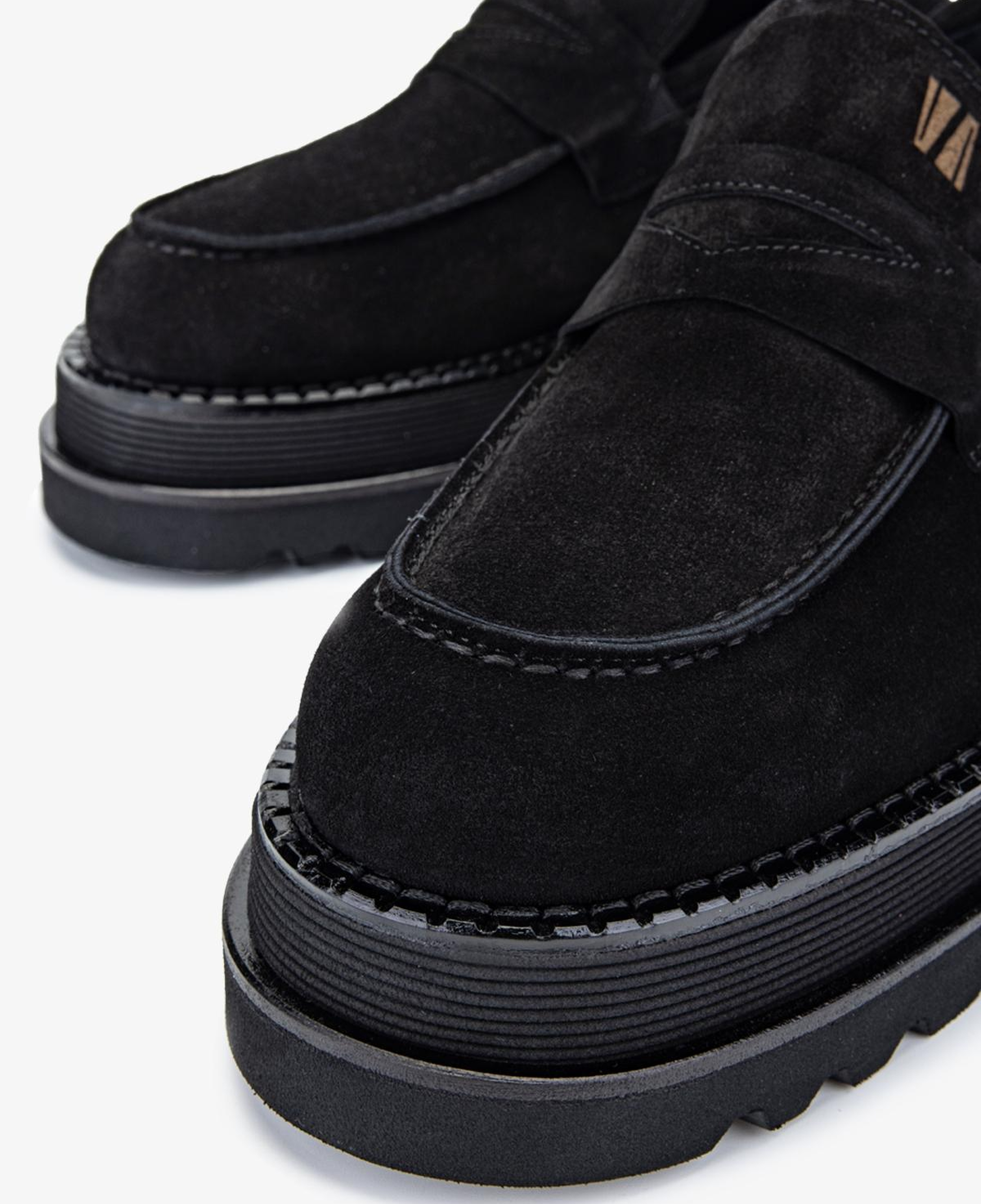 Valmenti Erkek Hakiki Deri Siyah Süet Loafer Ayakkabı