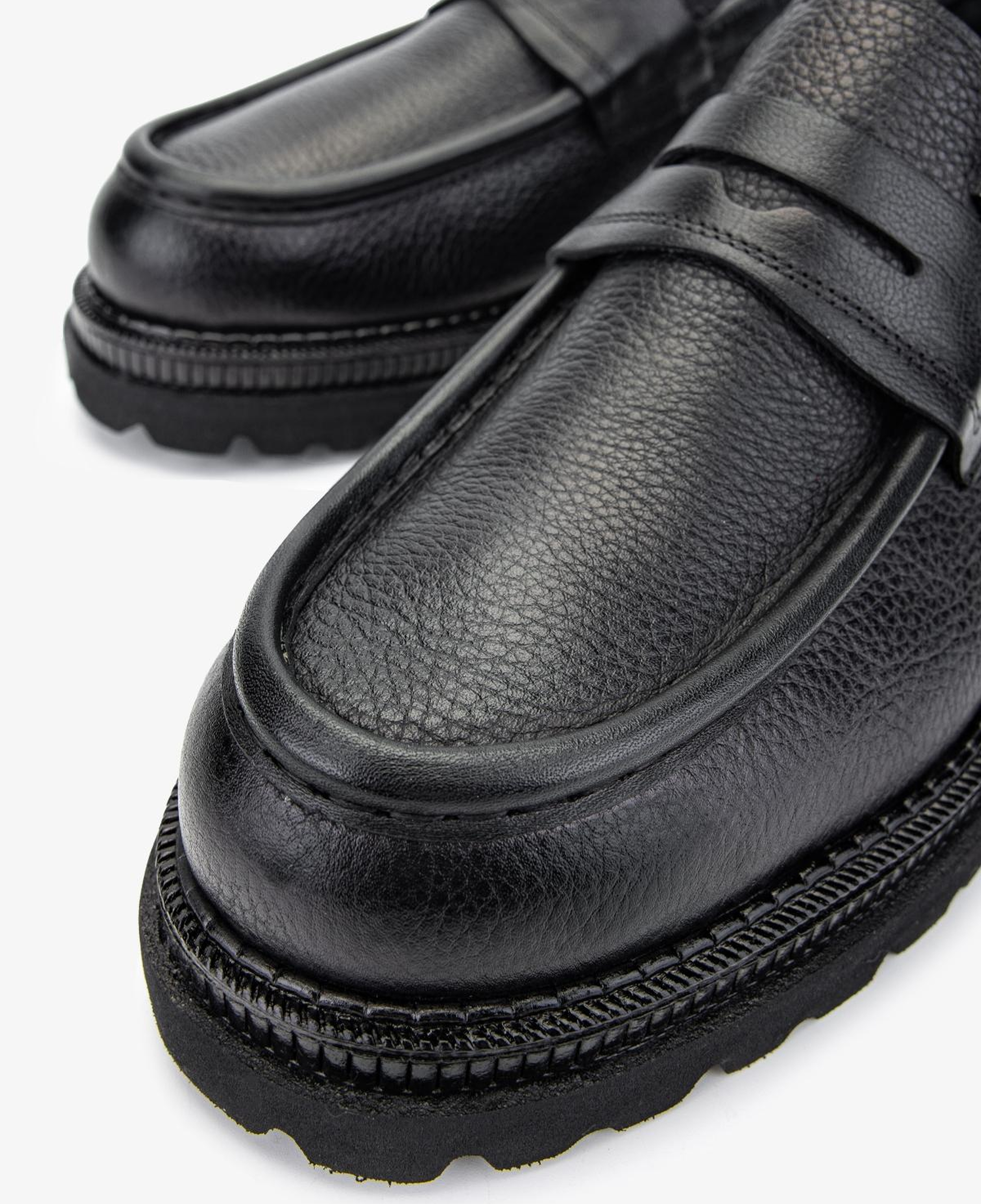 Valmenti Erkek Hakiki Deri Siyah Floter Loafer Ayakkabı